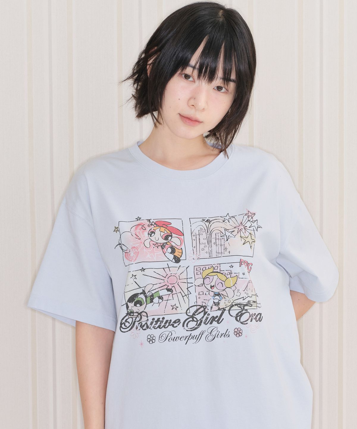 아메스 월드와이드(AMES-WORLDWIDE) PPG VINTAGE CARTOON TEE SKY BLUE