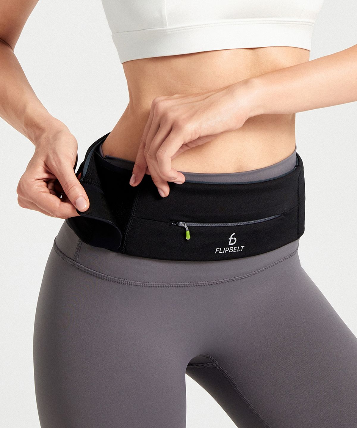 플립벨트(FLIPBELT) 지퍼 어드저스터블 러닝 벨트 스포츠힙색 블랙