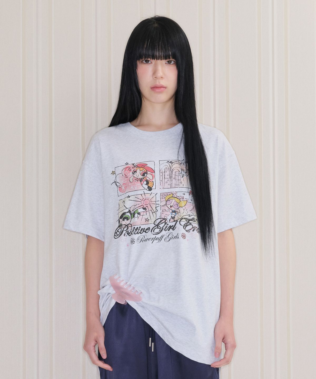 아메스 월드와이드(AMES-WORLDWIDE) PPG VINTAGE CARTOON TEE LIGHT GREY