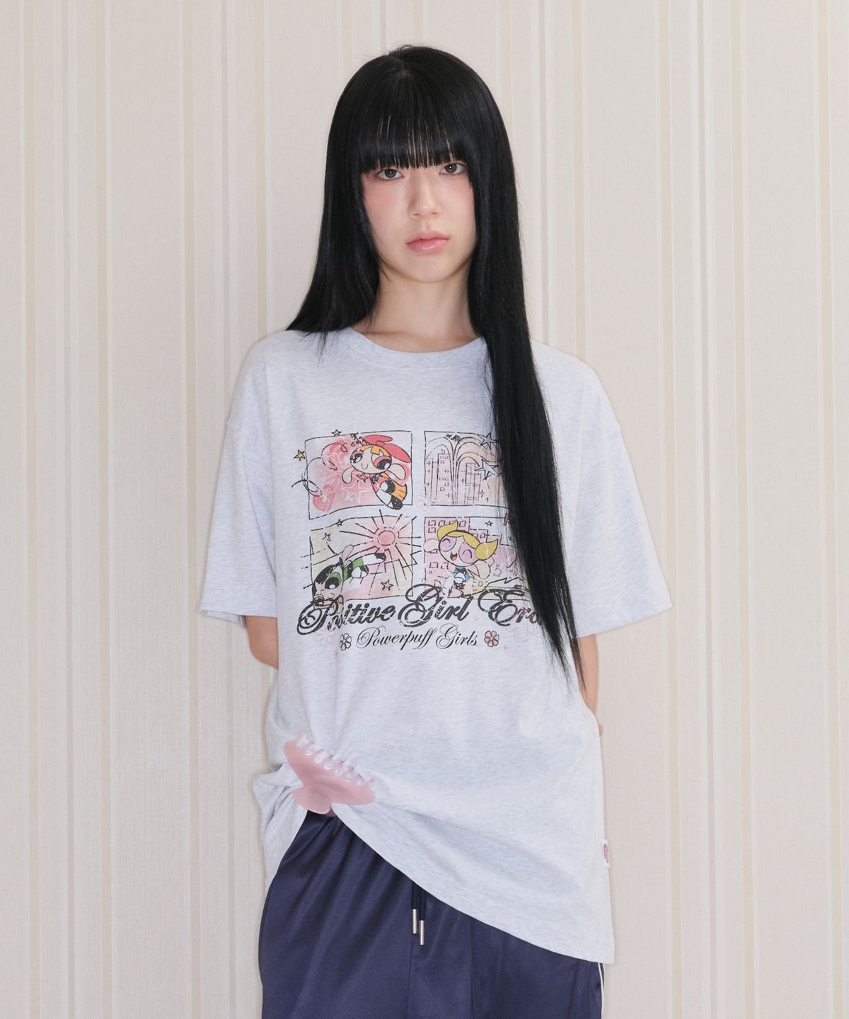아메스 월드와이드(AMES-WORLDWIDE) PPG VINTAGE CARTOON TEE LIGHT GREY
