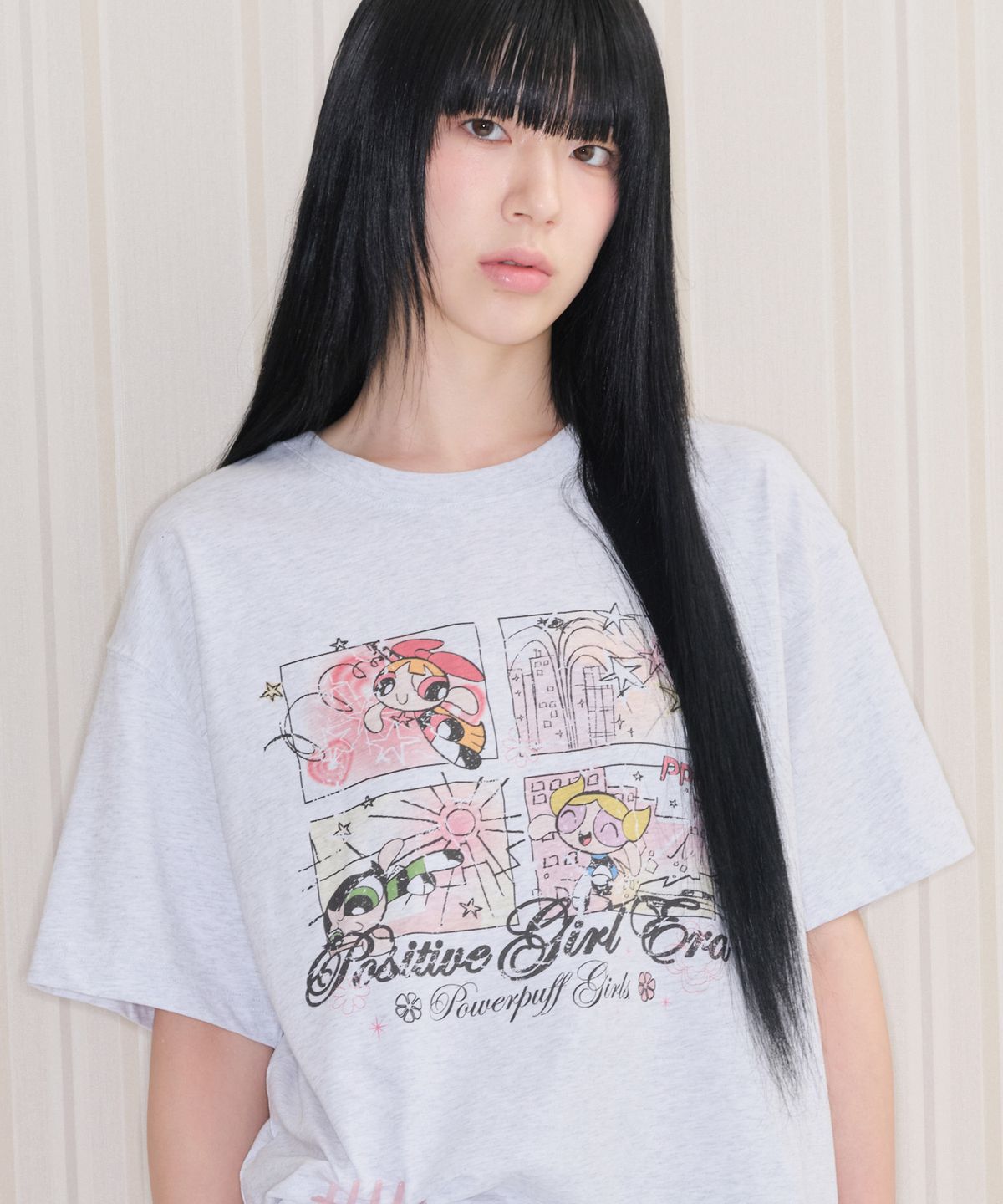 아메스 월드와이드(AMES-WORLDWIDE) PPG VINTAGE CARTOON TEE LIGHT GREY