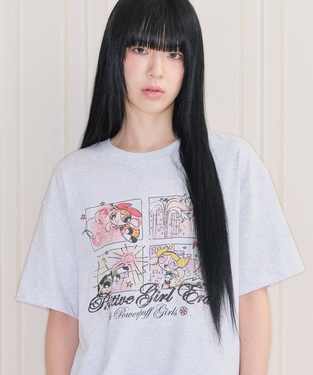 아메스 월드와이드(AMES-WORLDWIDE) PPG VINTAGE CARTOON TEE LIGHT GREY