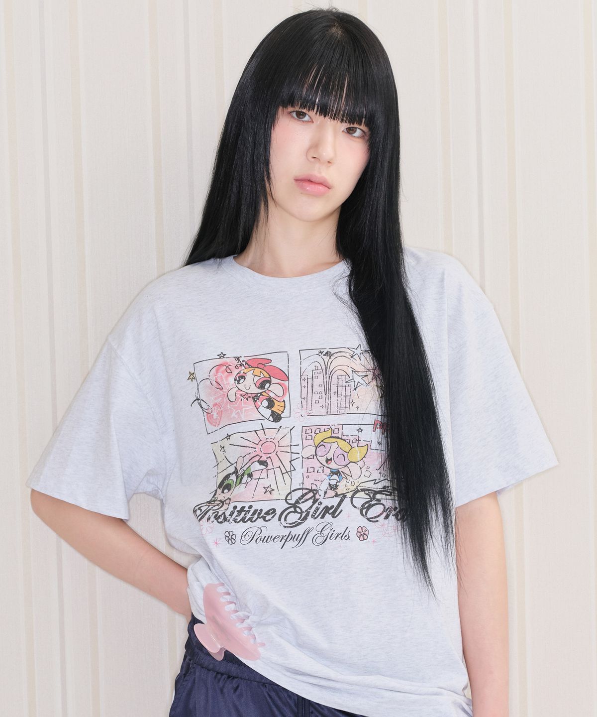 아메스 월드와이드(AMES-WORLDWIDE) PPG VINTAGE CARTOON TEE LIGHT GREY