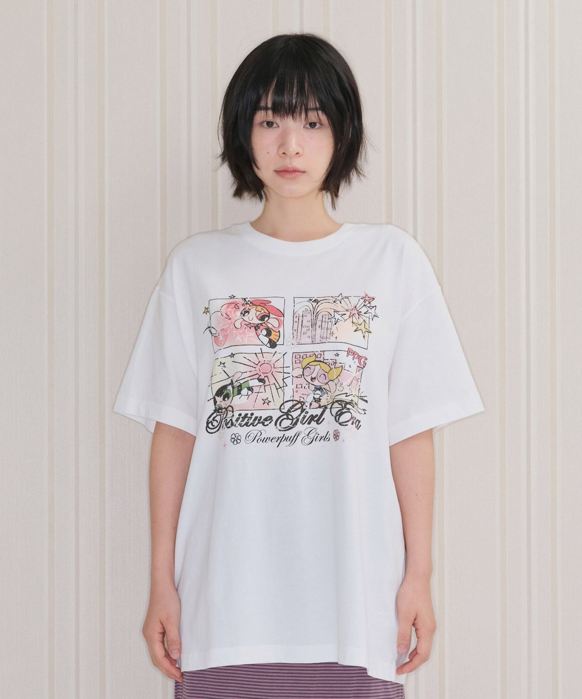 아메스 월드와이드(AMES-WORLDWIDE) PPG VINTAGE CARTOON TEE WHITE