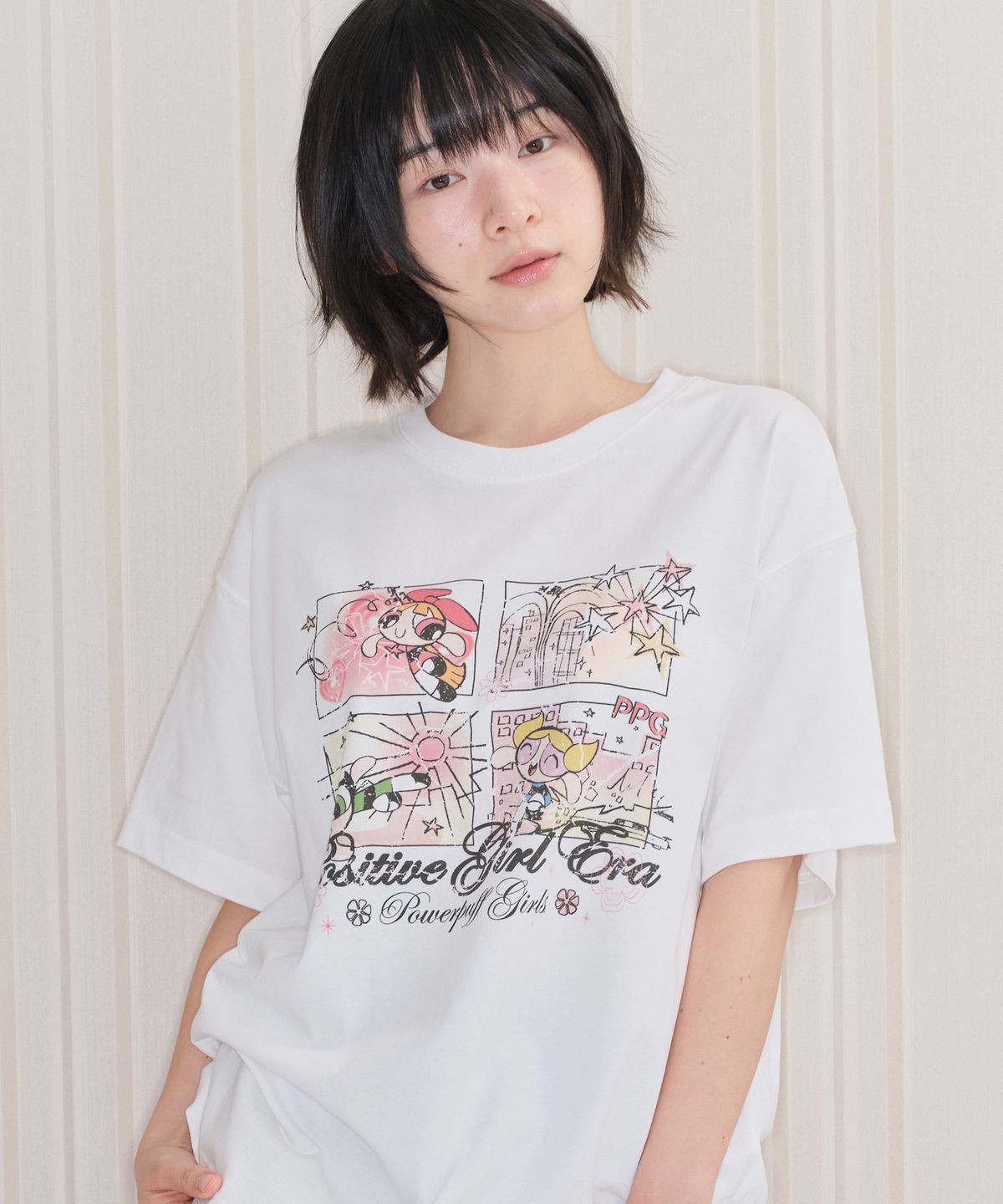 아메스 월드와이드(AMES-WORLDWIDE) PPG VINTAGE CARTOON TEE WHITE