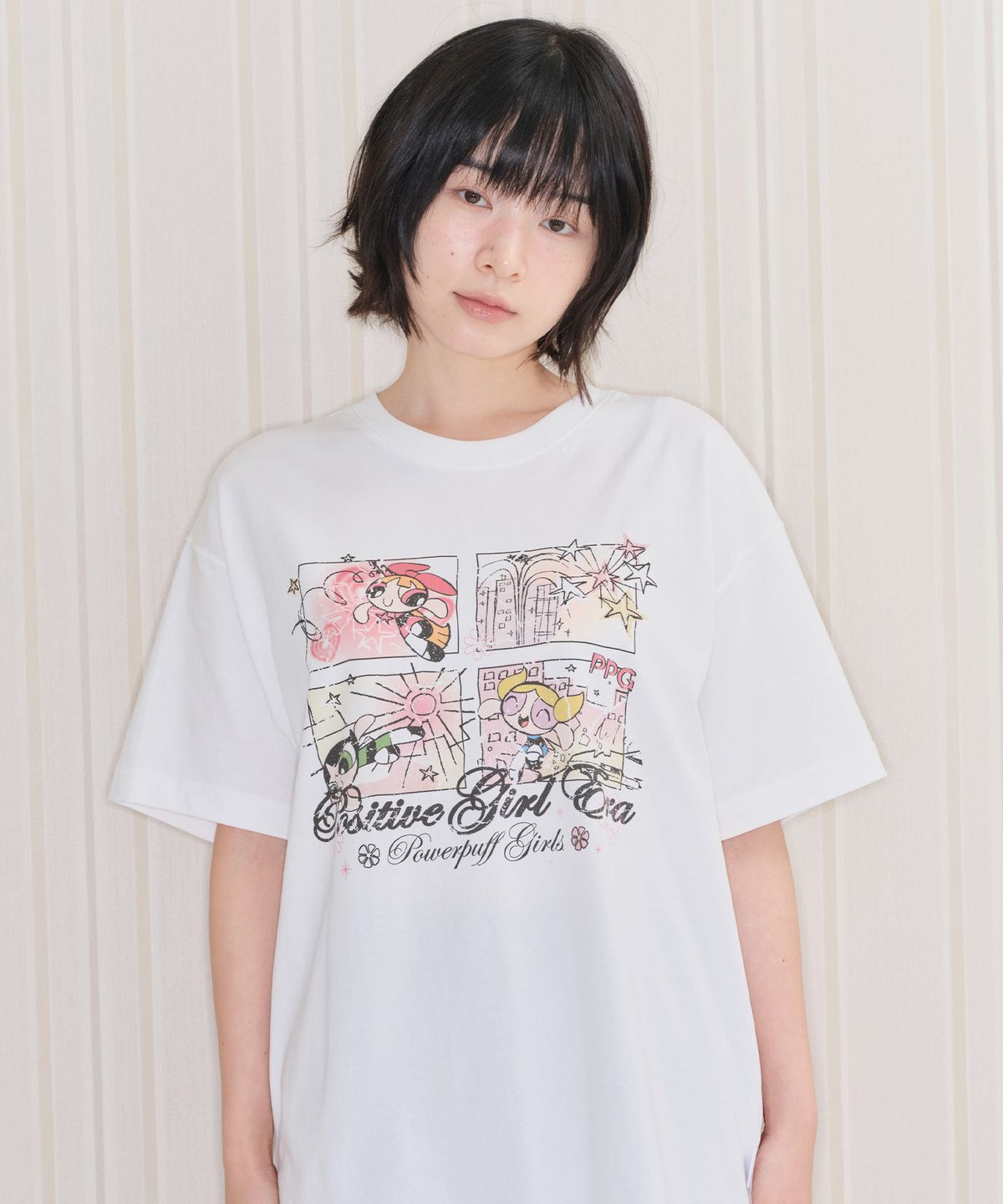 아메스 월드와이드(AMES-WORLDWIDE) PPG VINTAGE CARTOON TEE WHITE