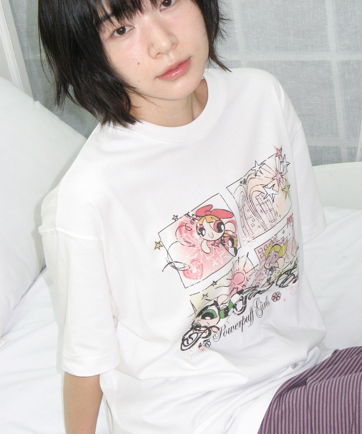 아메스 월드와이드(AMES-WORLDWIDE) PPG VINTAGE CARTOON TEE WHITE