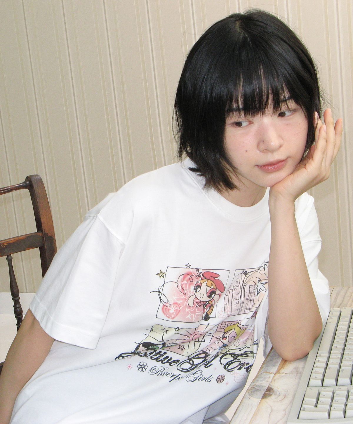 아메스 월드와이드(AMES-WORLDWIDE) PPG VINTAGE CARTOON TEE WHITE