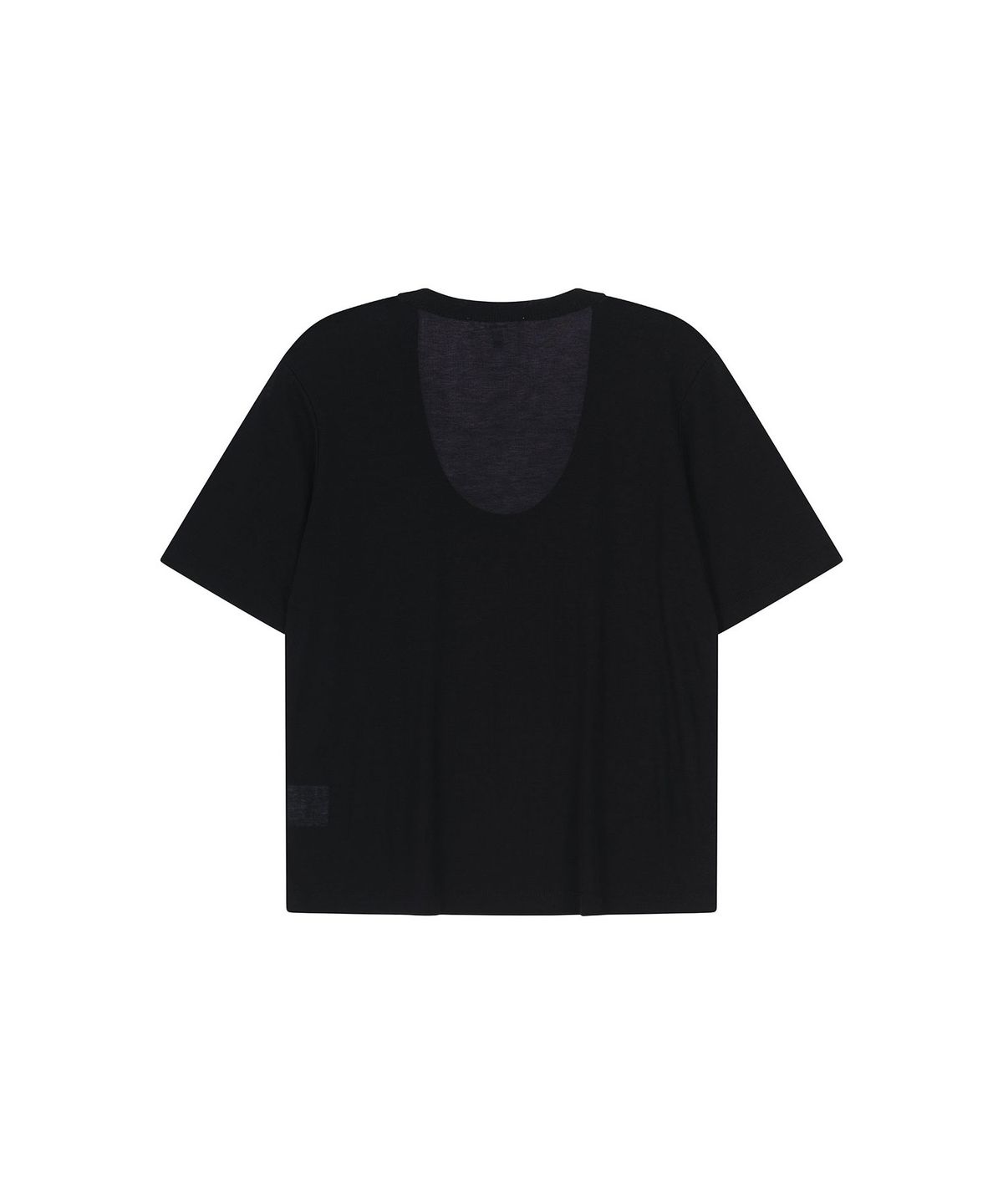 비자비(VIS A VIS) HALF SLEEVED U NECK TEE SHIRT (BLACK)