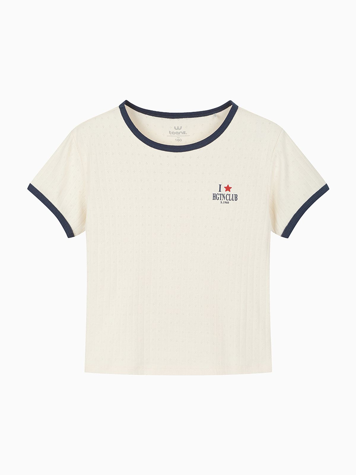 행텐 틴즈(HANGTEN TEENS) 틴즈 여아 안티필링 아일렛 반팔 티셔츠_025(14570-131-426-31)