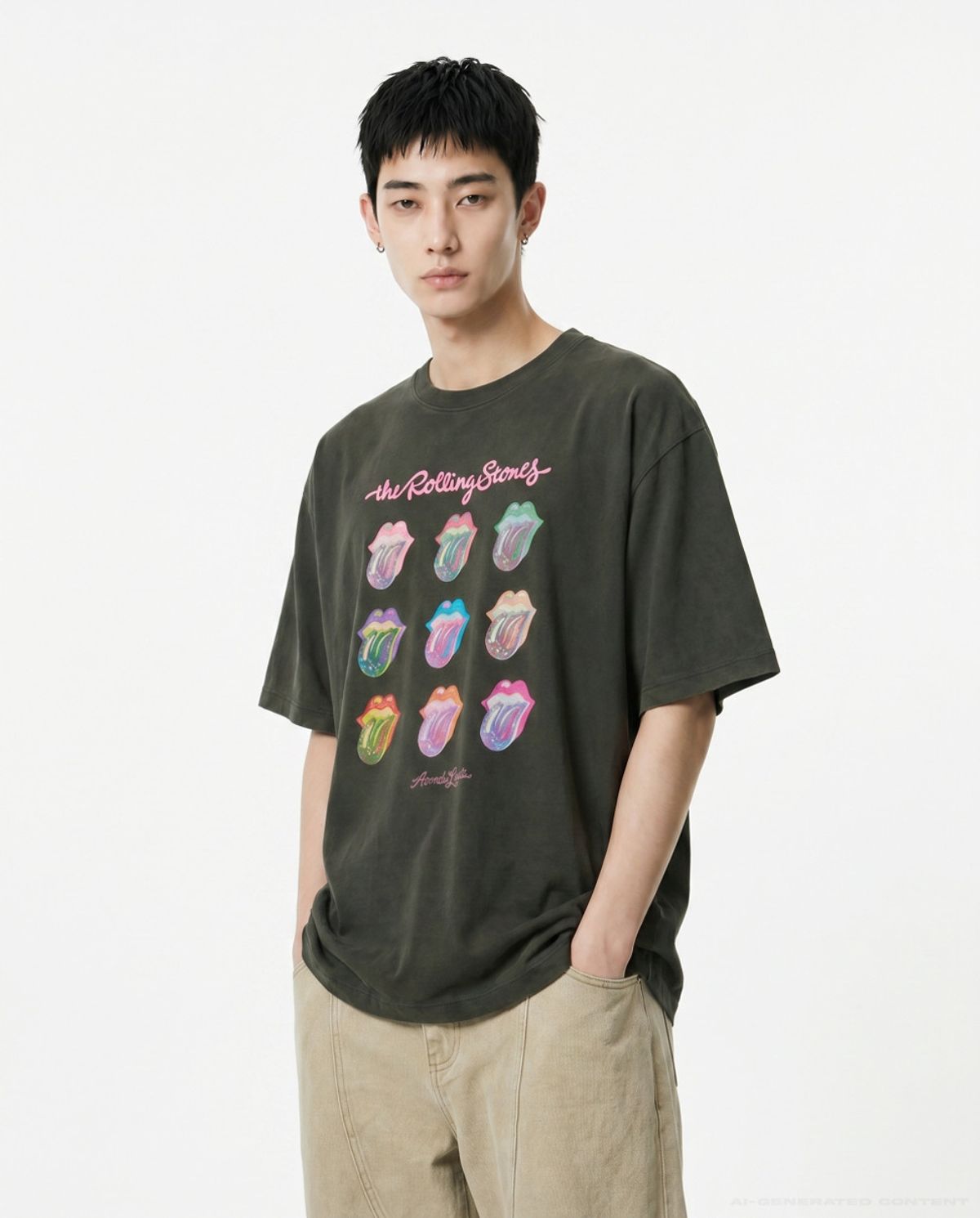 아크메드라비(ACME DE LA VIE) ROLLING STONES GLOW ARCHIVE SHORT SLEEVE T-SHIRT