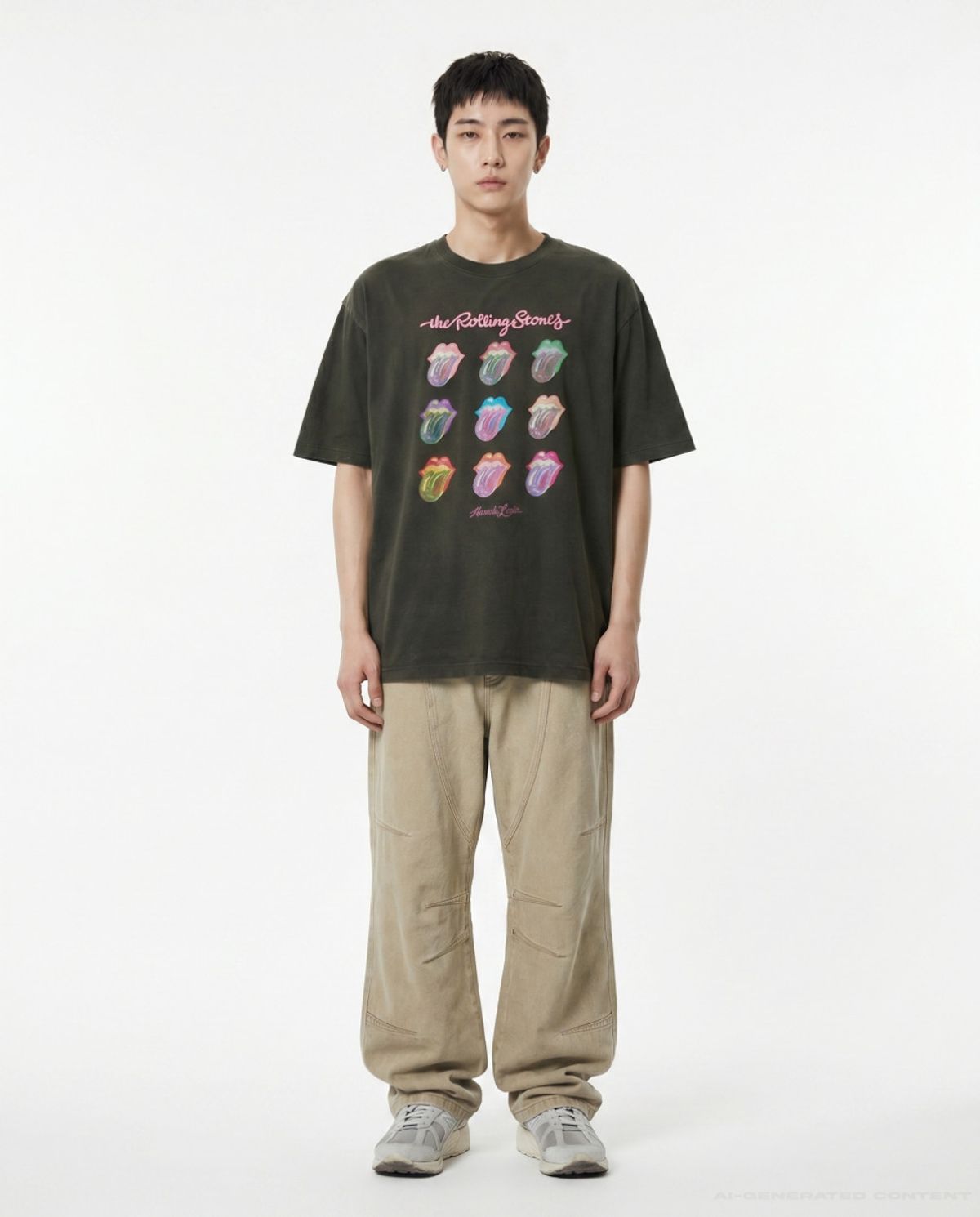 아크메드라비(ACME DE LA VIE) ROLLING STONES GLOW ARCHIVE SHORT SLEEVE T-SHIRT