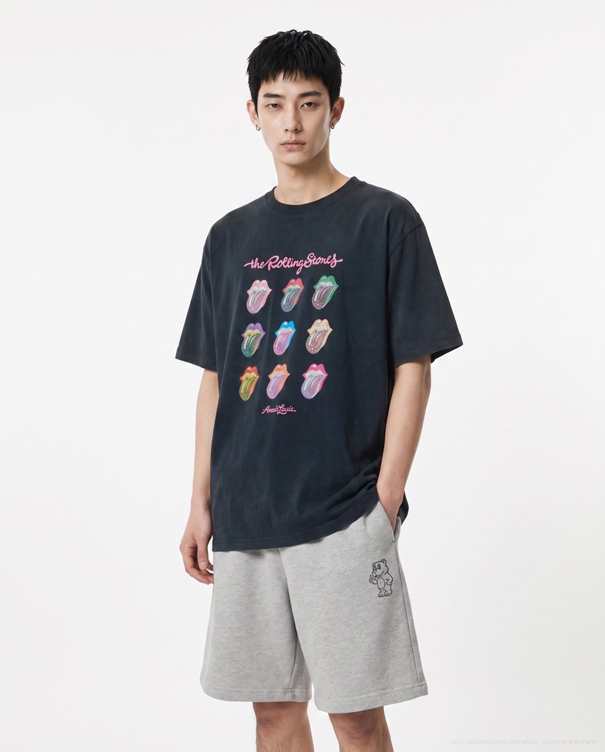 아크메드라비(ACME DE LA VIE) ROLLING STONES GLOW ARCHIVE SHORT SLEEVE T-SHIRT