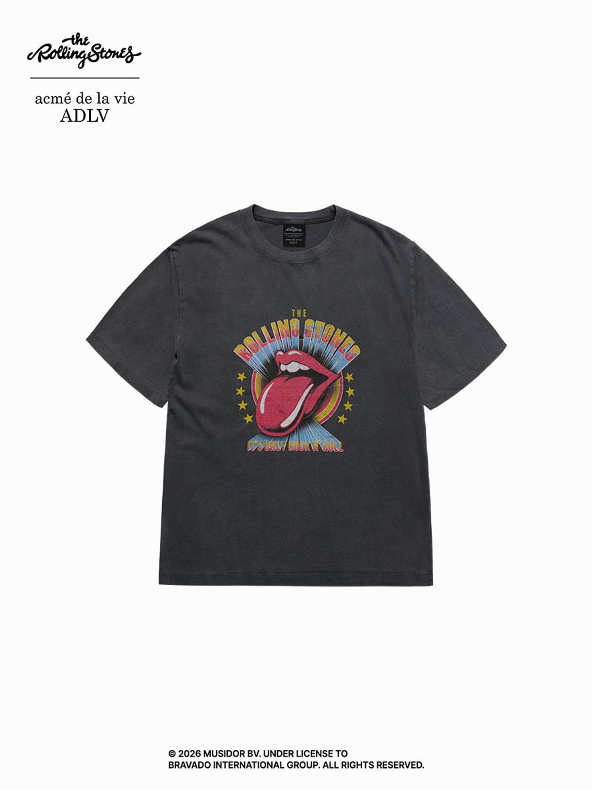 아크메드라비(ACME DE LA VIE) ROLLING STONES ROCK & ROLL SHORT SLEEVE T-SHIRT
