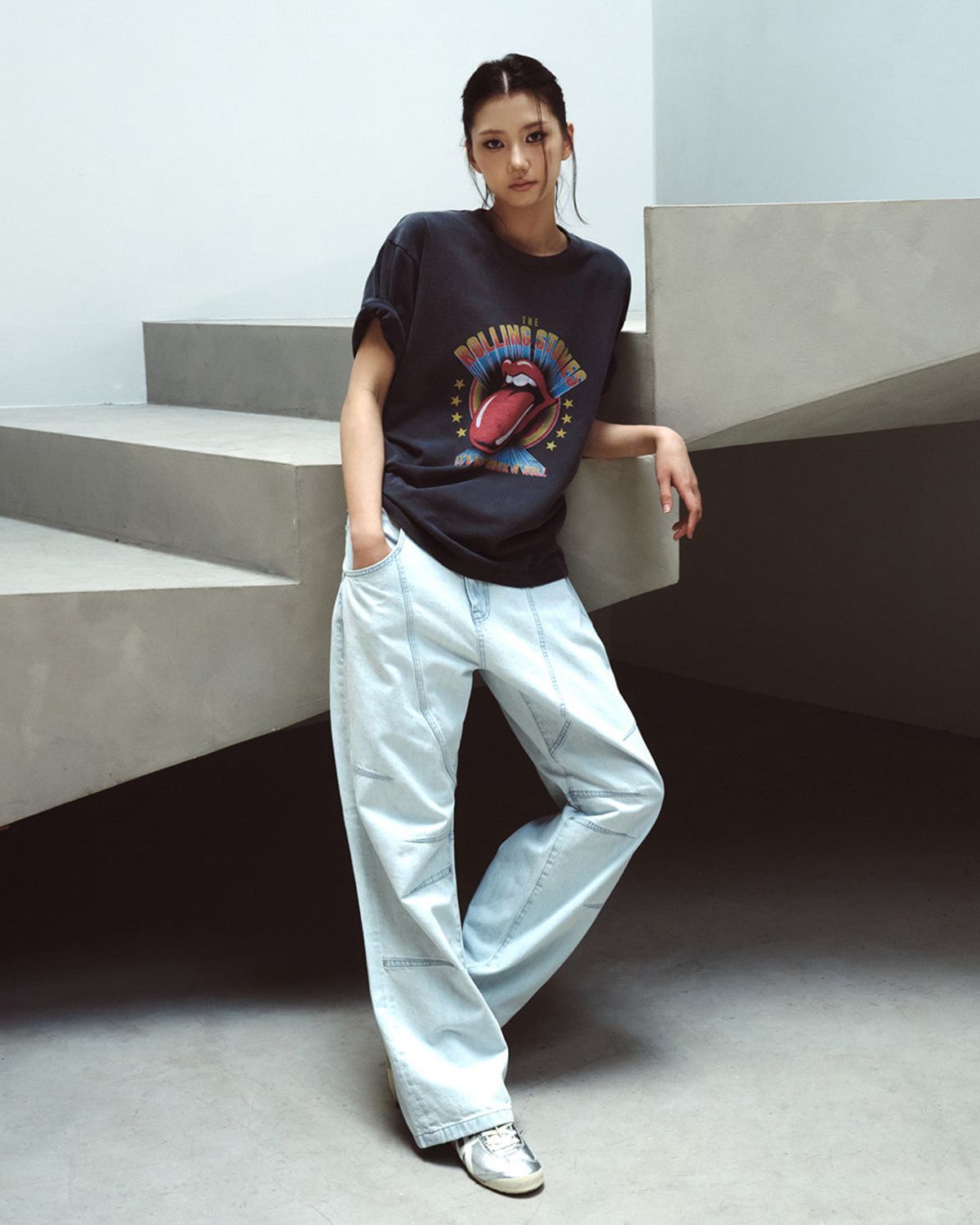 아크메드라비(ACME DE LA VIE) ROLLING STONES ROCK & ROLL SHORT SLEEVE T-SHIRT