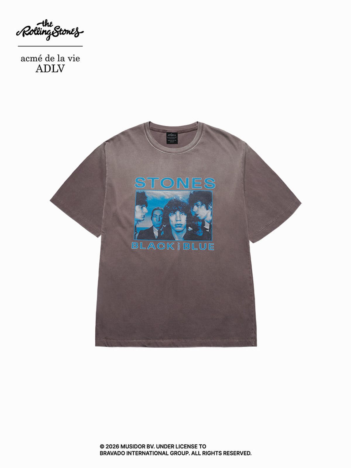아크메드라비(ACME DE LA VIE) ROLLING STONES BLACK BLUE POSTER SHORT SLEEVE T-SHIRT