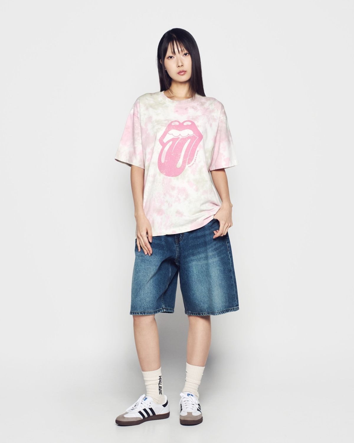 아크메드라비(ACME DE LA VIE) ROLLING STONES 2TONE DYEING SHORT SLEEVE T-SHIRT