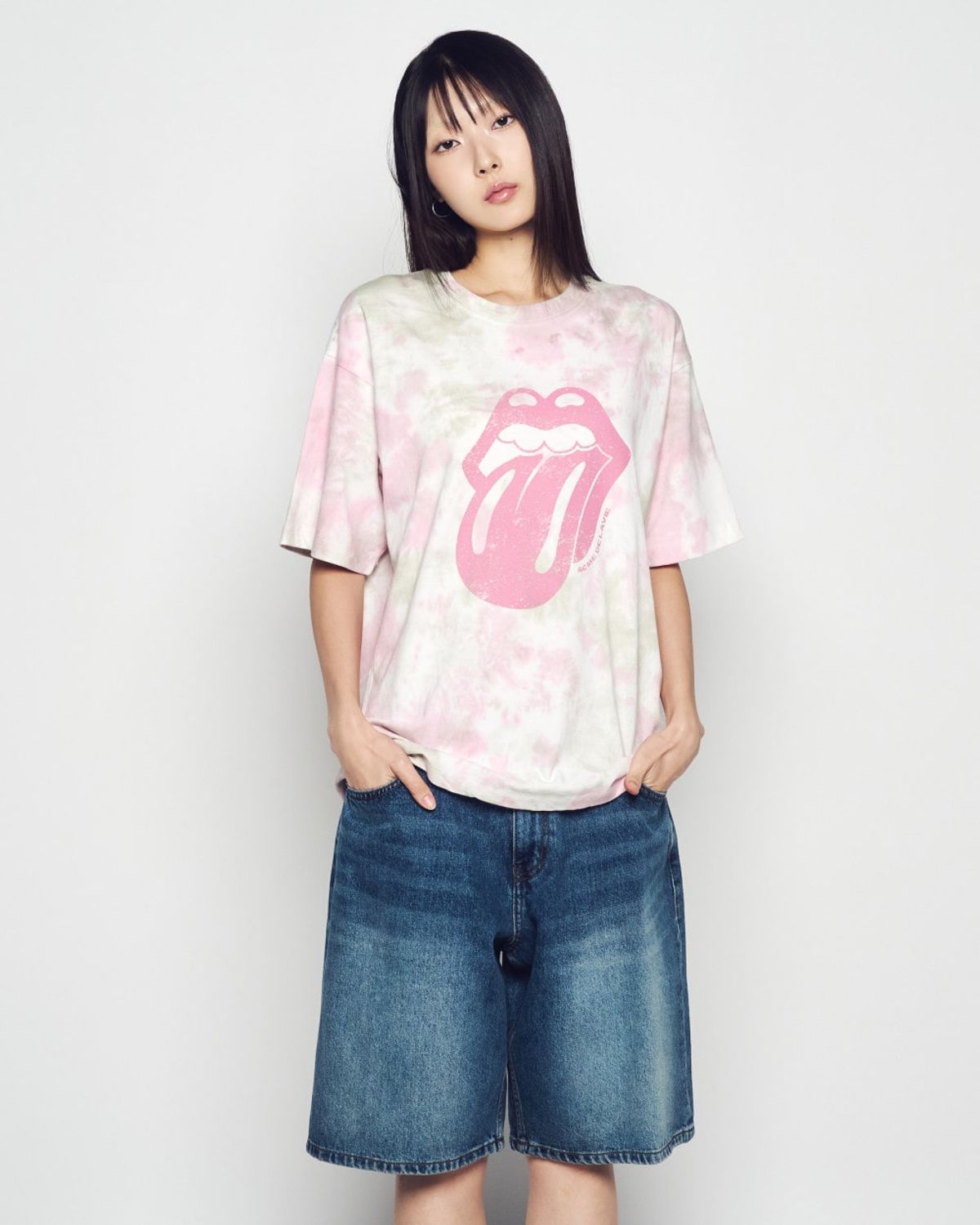 아크메드라비(ACME DE LA VIE) ROLLING STONES 2TONE DYEING SHORT SLEEVE T-SHIRT