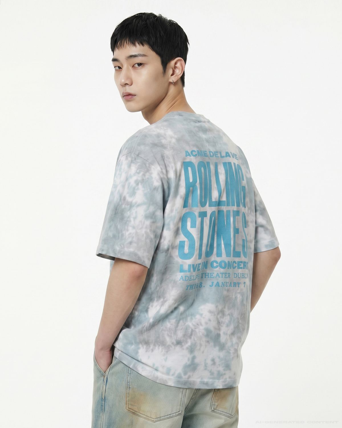 아크메드라비(ACME DE LA VIE) ROLLING STONES 2TONE DYEING SHORT SLEEVE T-SHIRT