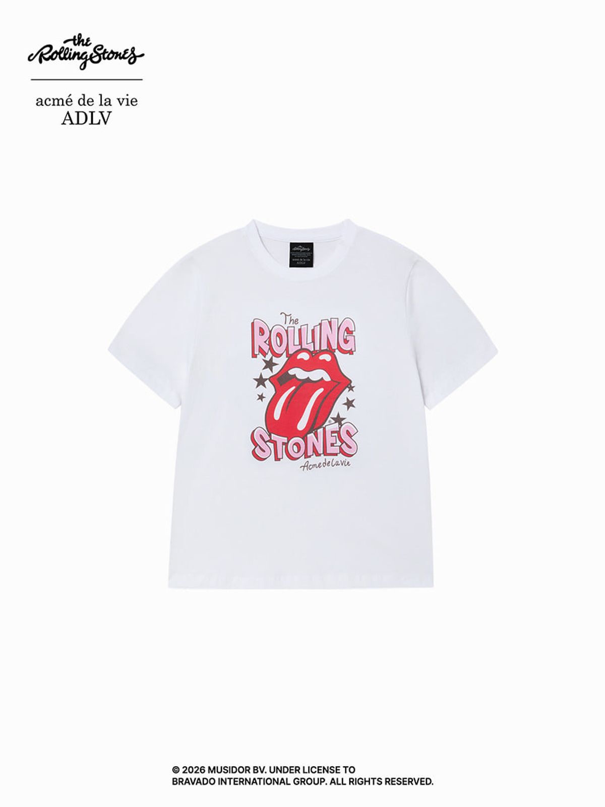 아크메드라비(ACME DE LA VIE) WOMAN ROLLING STONES DOODLE STAR SHORT SLEEVE T-SHIRT