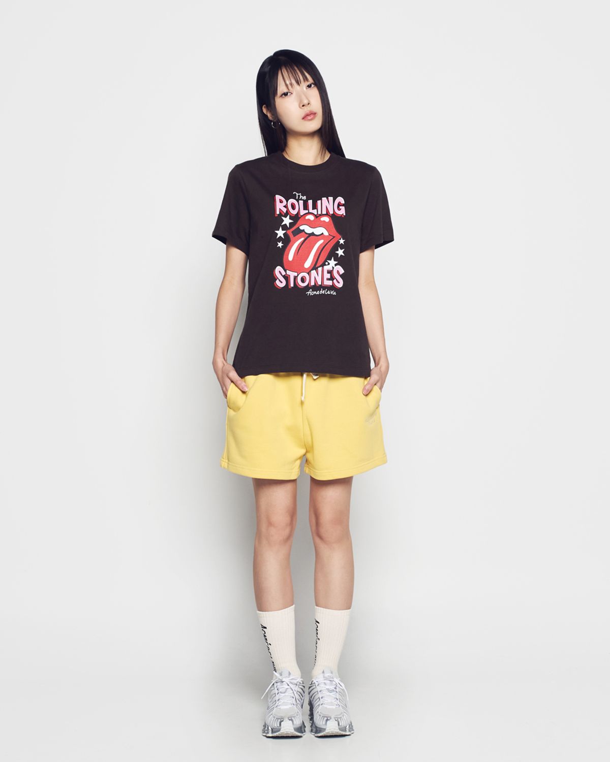 아크메드라비(ACME DE LA VIE) WOMAN ROLLING STONES DOODLE STAR SHORT SLEEVE T-SHIRT