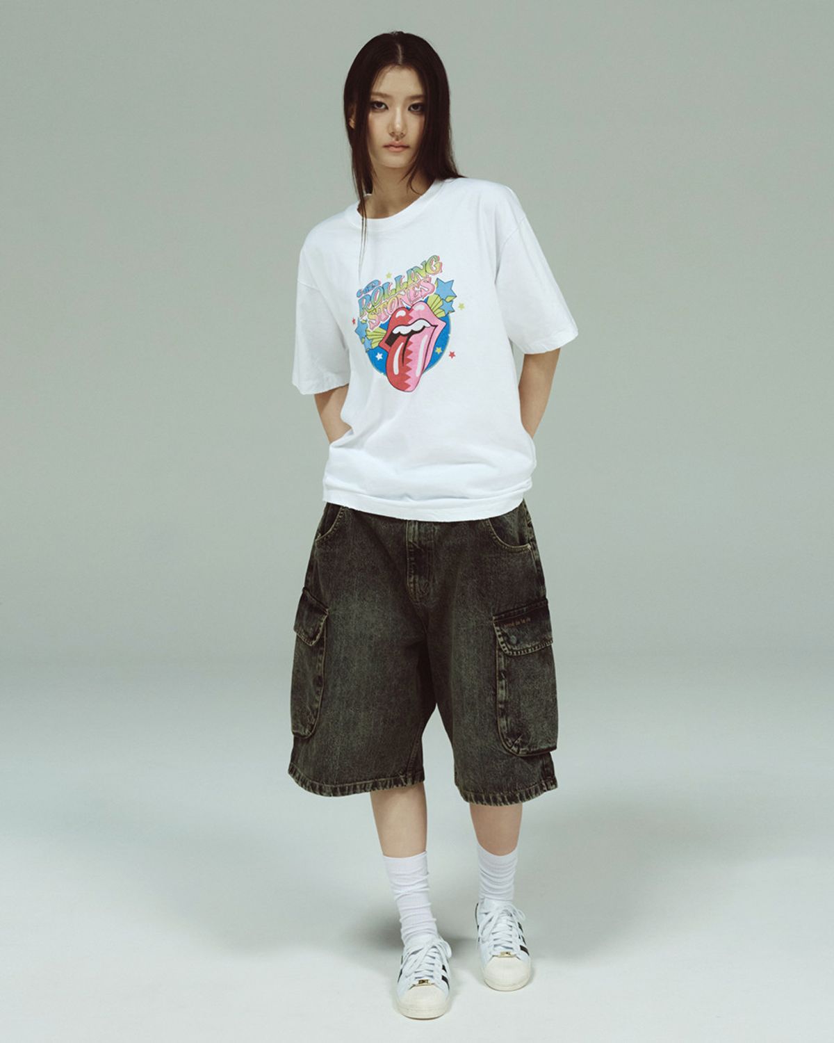 아크메드라비(ACME DE LA VIE) ROLLING STONES ZIGZAG STAR SHORT SLEEVE T-SHIRT