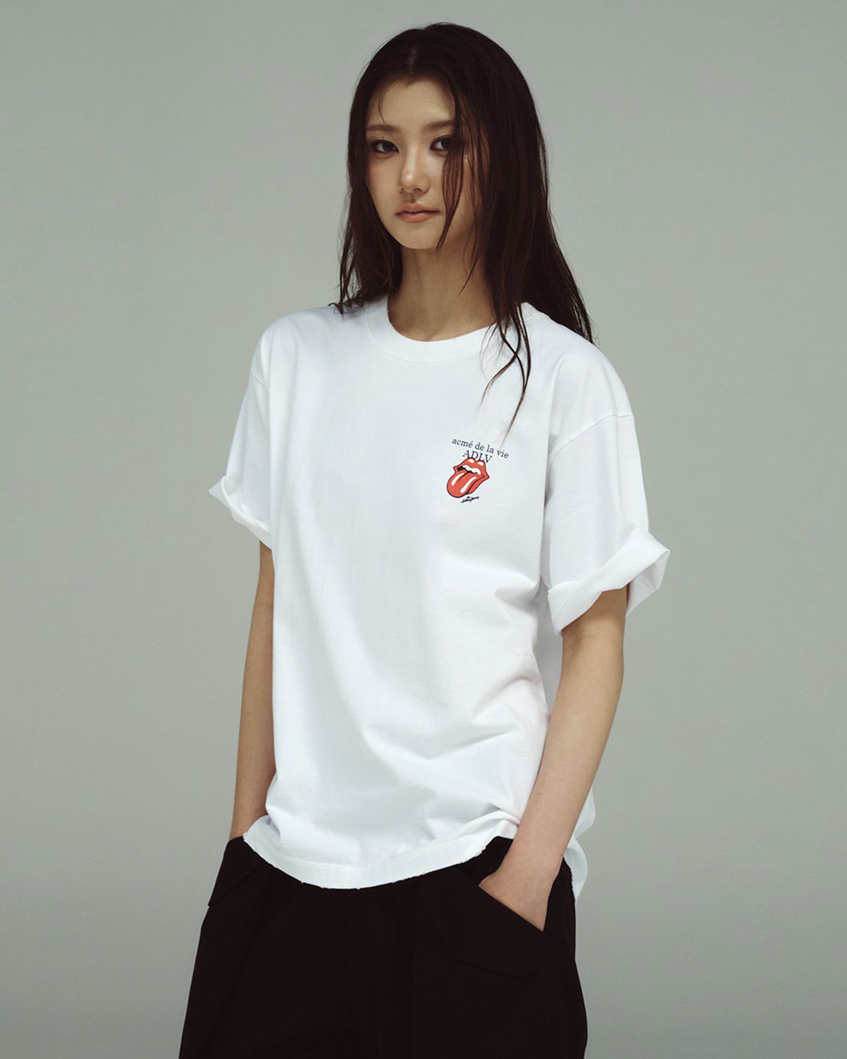 아크메드라비(ACME DE LA VIE) ROLLING STONES BASIC LOGO SHORT SLEEVE T-SHIRT