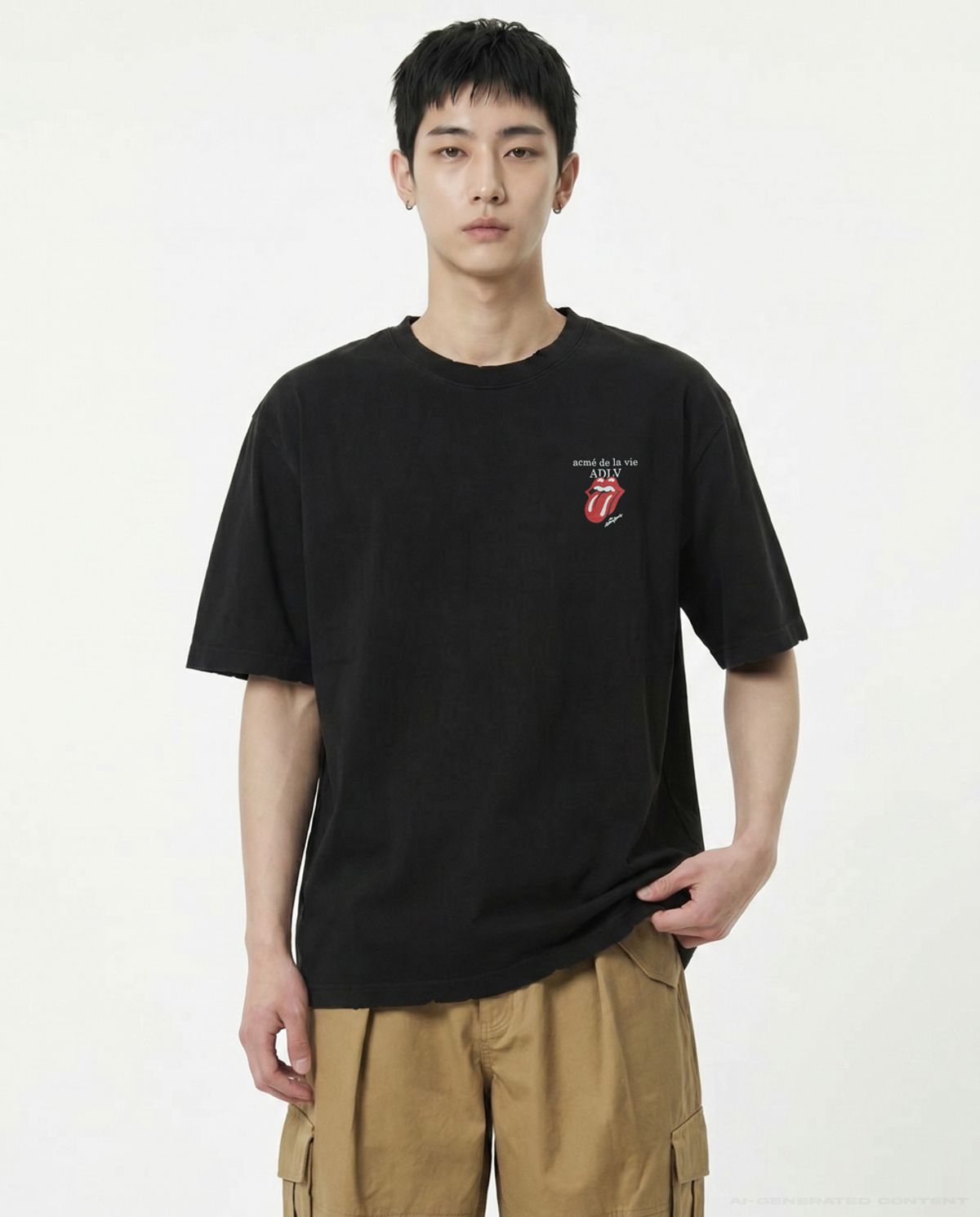 아크메드라비(ACME DE LA VIE) ROLLING STONES BASIC LOGO SHORT SLEEVE T-SHIRT