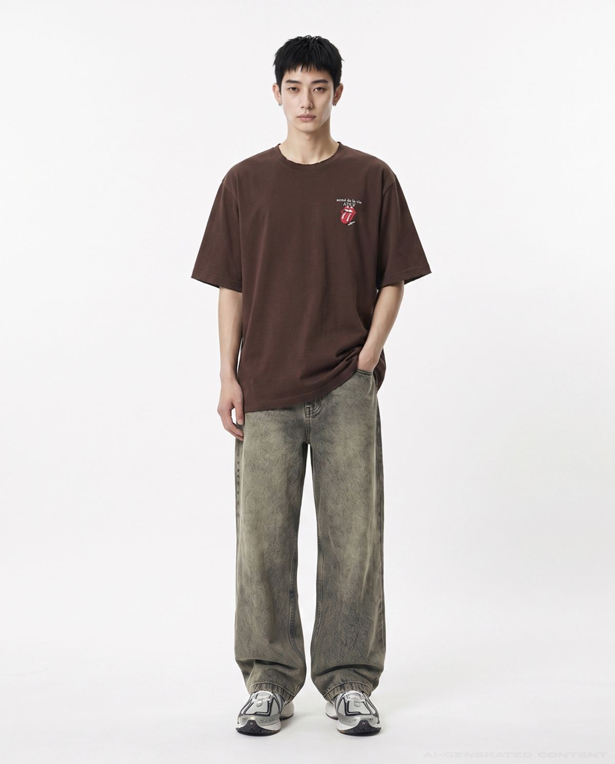 아크메드라비(ACME DE LA VIE) ROLLING STONES BASIC LOGO SHORT SLEEVE T-SHIRT