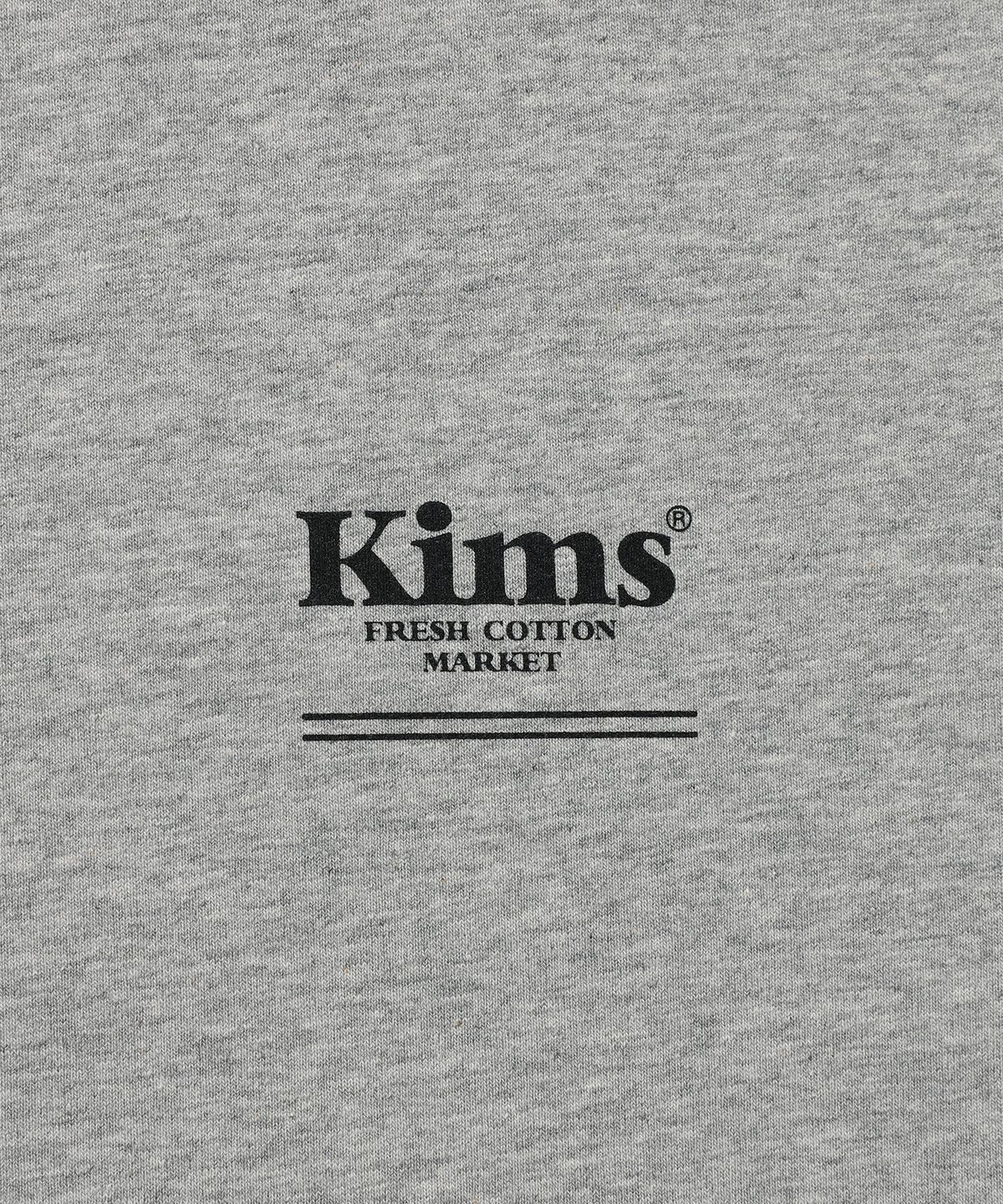 킴스 프레시 코튼 마켓(KIMS FRESH COTTON MARKET) 미니 밤 라인 넥 슬리브 레이어드 티셔츠 그레이