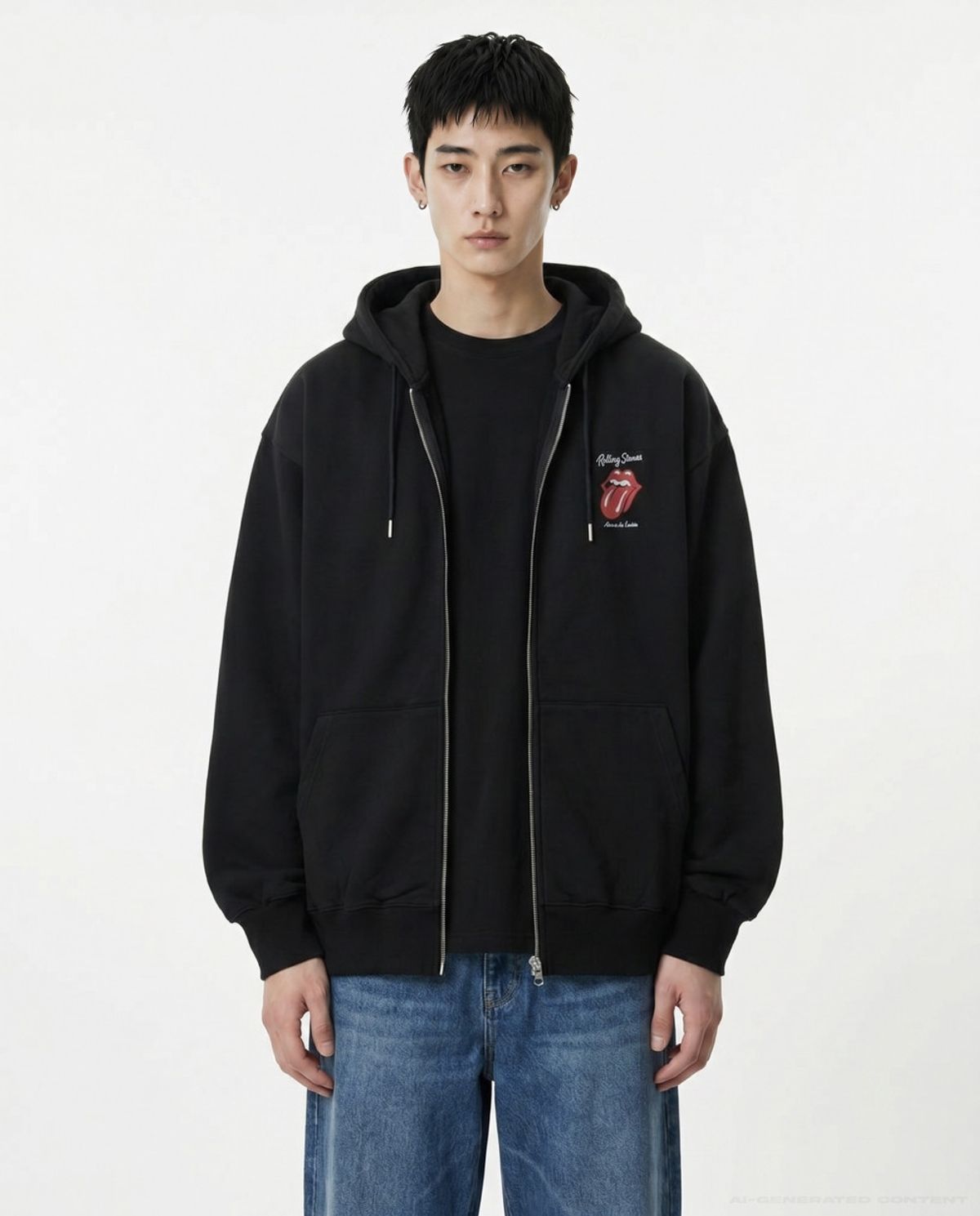 아크메드라비(ACME DE LA VIE) ROLLING STONES DOODLE STAR HOODIE ZIP UP