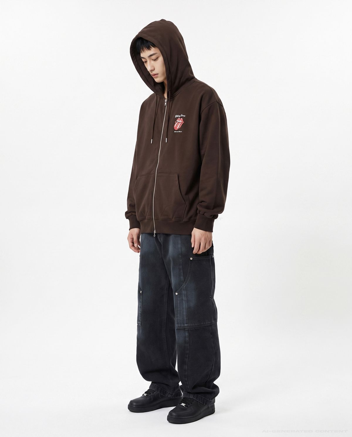 아크메드라비(ACME DE LA VIE) ROLLING STONES DOODLE STAR HOODIE ZIP UP
