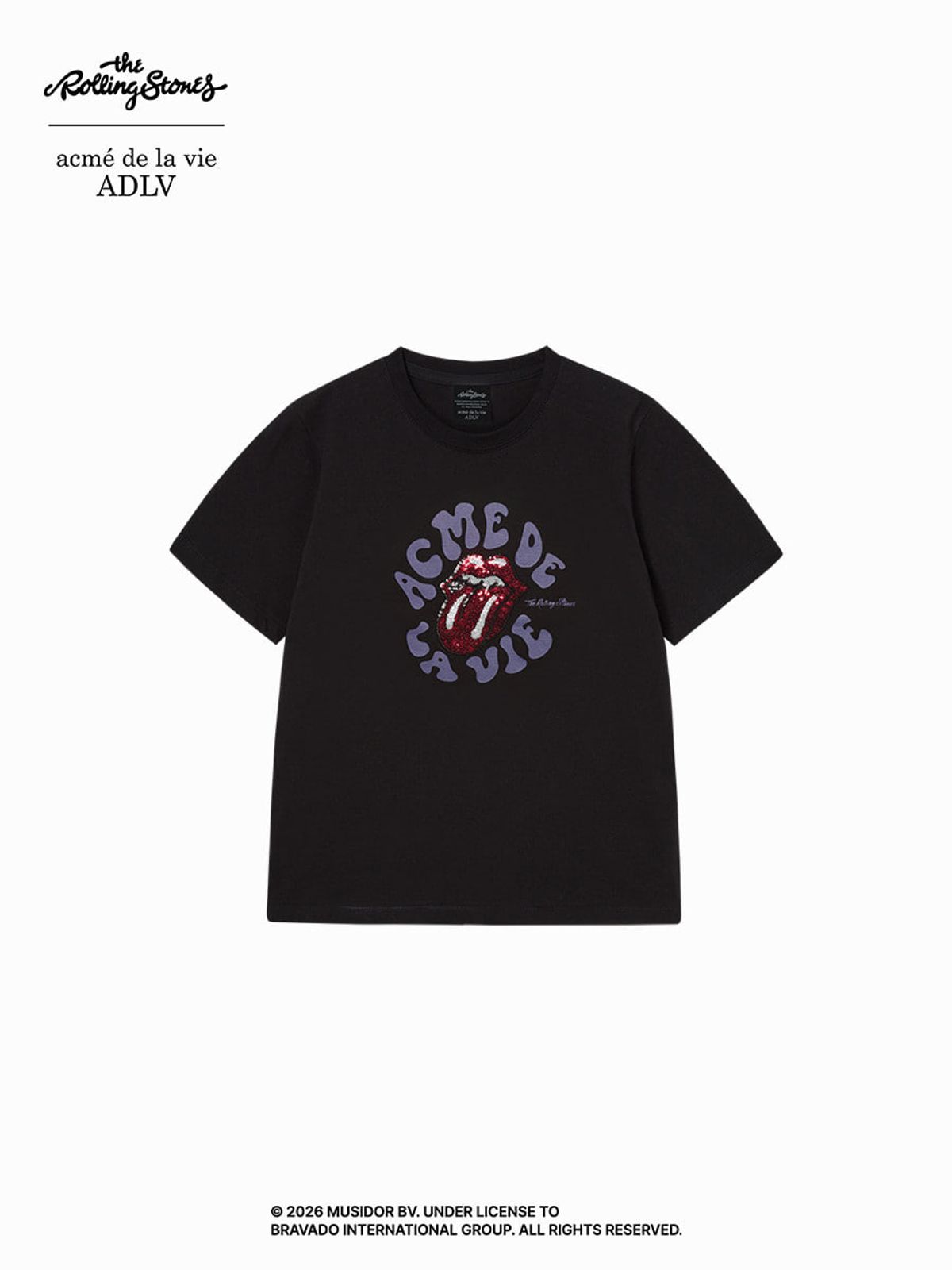 아크메드라비(ACME DE LA VIE) WOMAN ROLLING STONES SPANGLES SHORT SLEEVE T-SHIRT