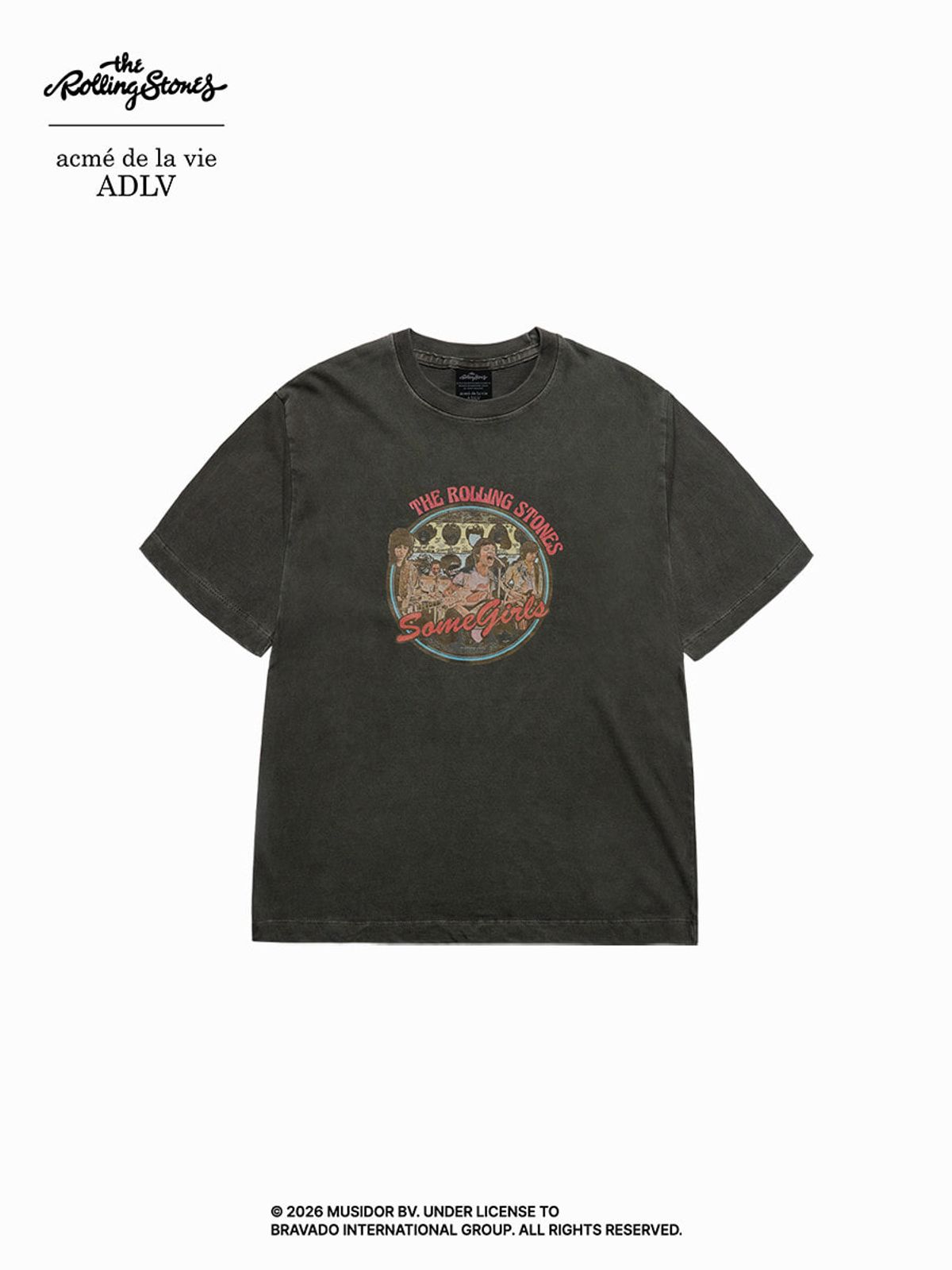 아크메드라비(ACME DE LA VIE) ROLLING STONES BAND ARCHIVE PIGMENT SHORT SLEEVE T-SHIRT