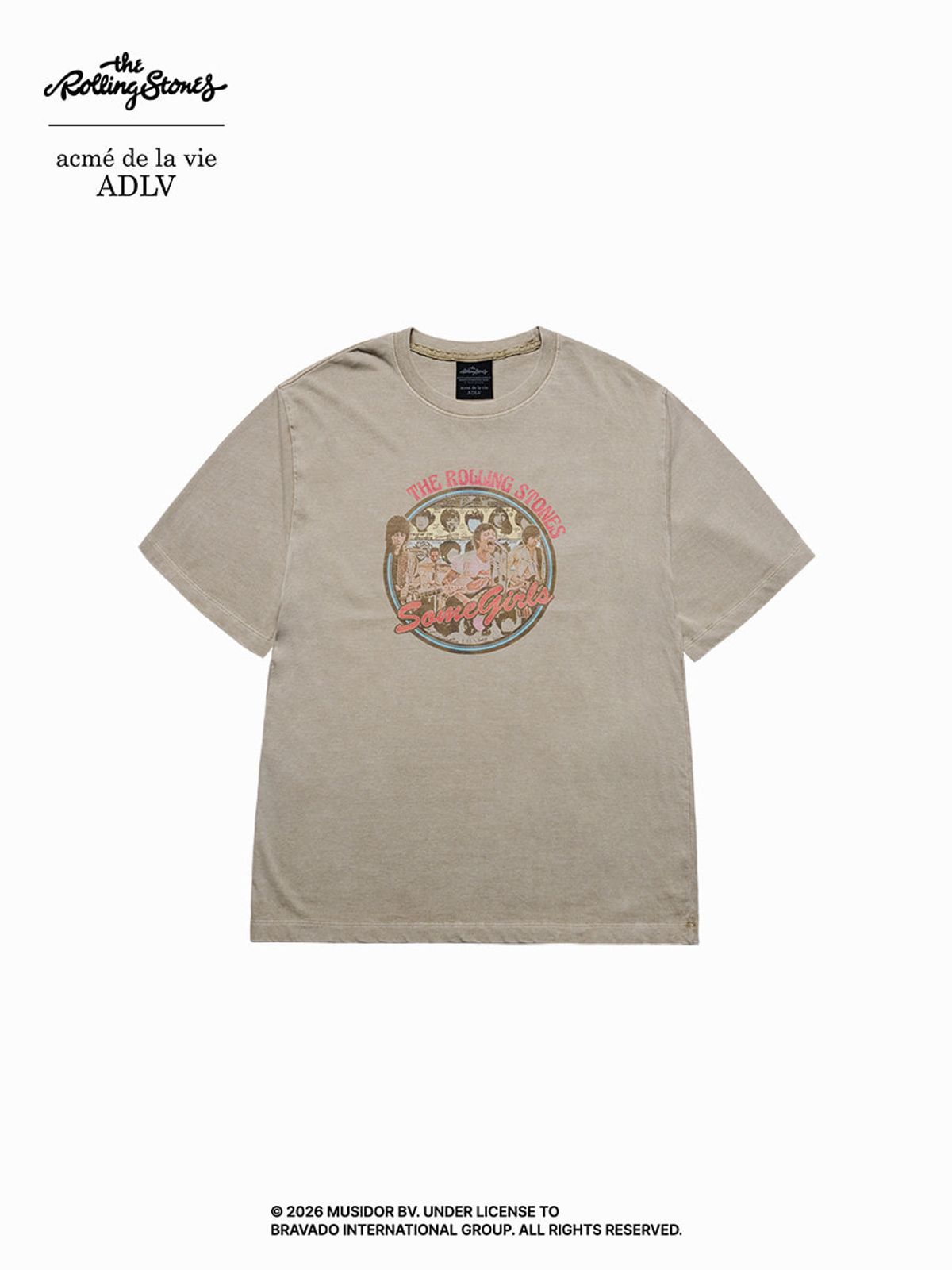 아크메드라비(ACME DE LA VIE) ROLLING STONES BAND ARCHIVE PIGMENT SHORT SLEEVE T-SHIRT