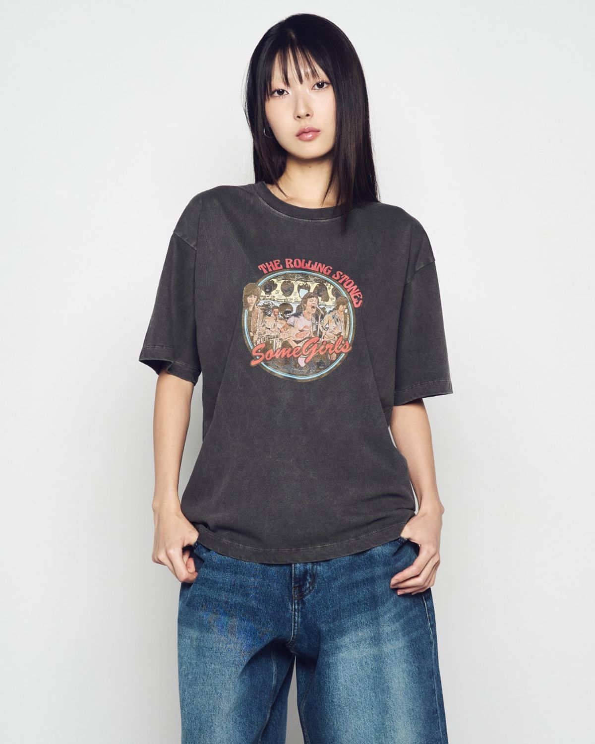 아크메드라비(ACME DE LA VIE) ROLLING STONES BAND ARCHIVE PIGMENT SHORT SLEEVE T-SHIRT