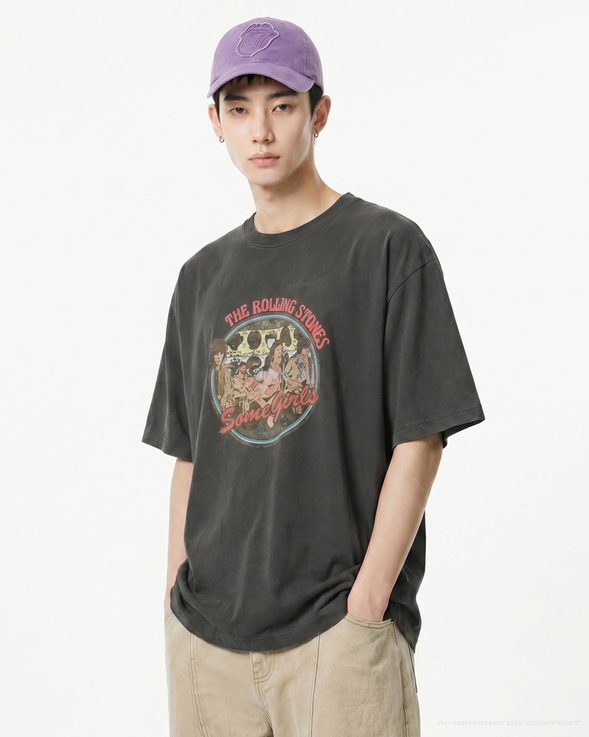 아크메드라비(ACME DE LA VIE) ROLLING STONES BAND ARCHIVE PIGMENT SHORT SLEEVE T-SHIRT