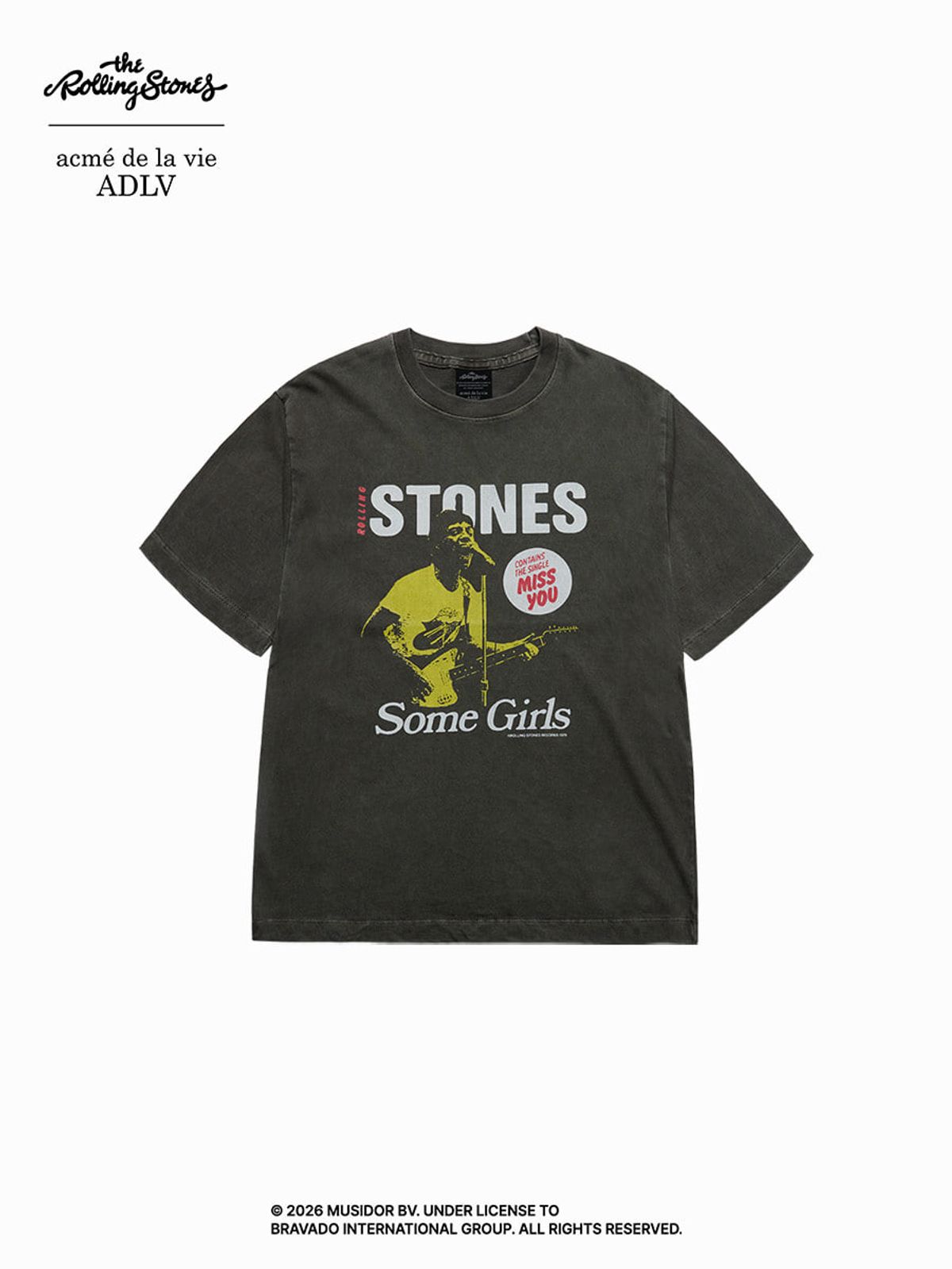 아크메드라비(ACME DE LA VIE) ROLLING STONES BAND LIVE PIGMENT SHORT SLEEVE T-SHIRT