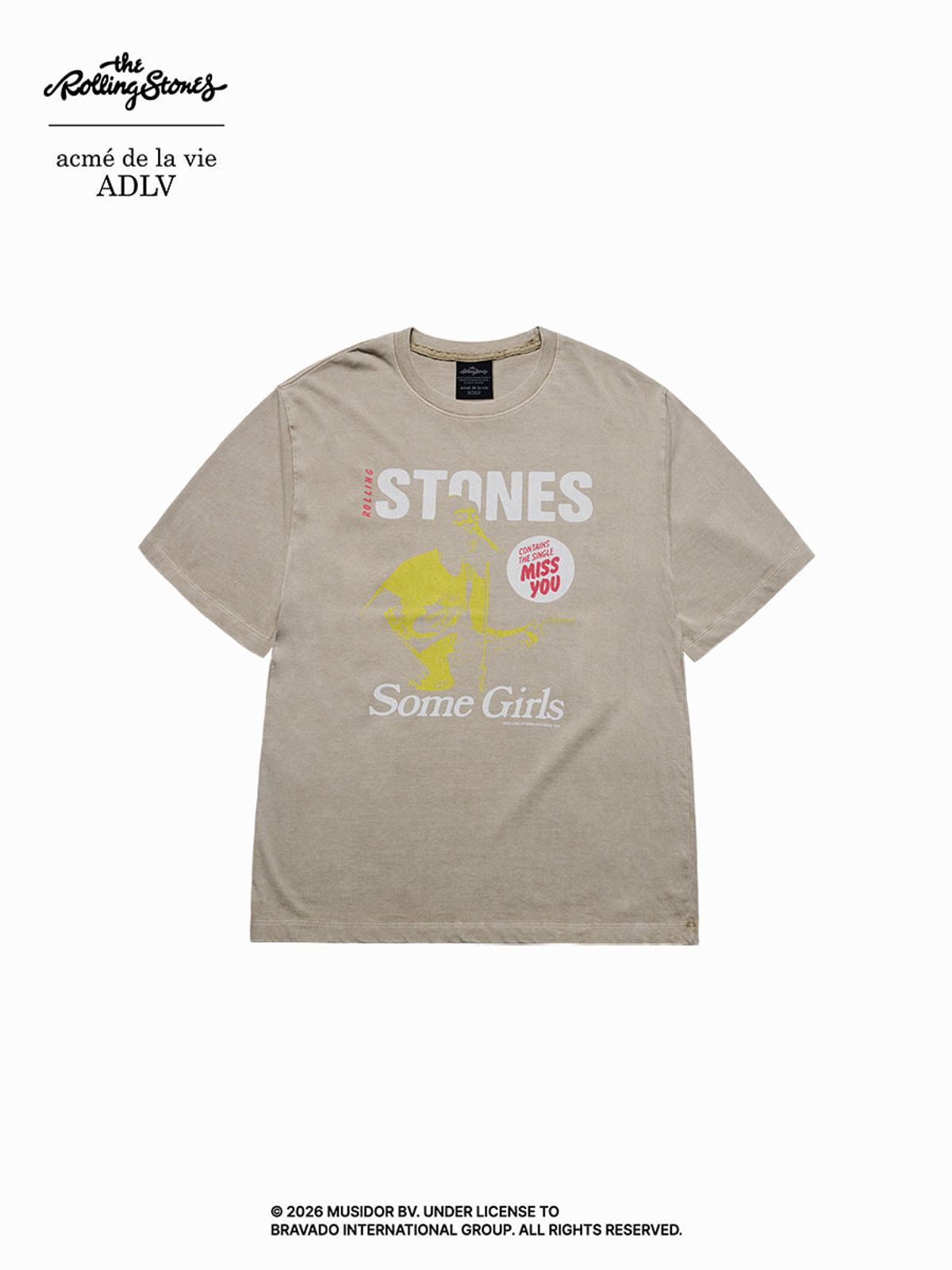 아크메드라비(ACME DE LA VIE) ROLLING STONES BAND LIVE PIGMENT SHORT SLEEVE T-SHIRT