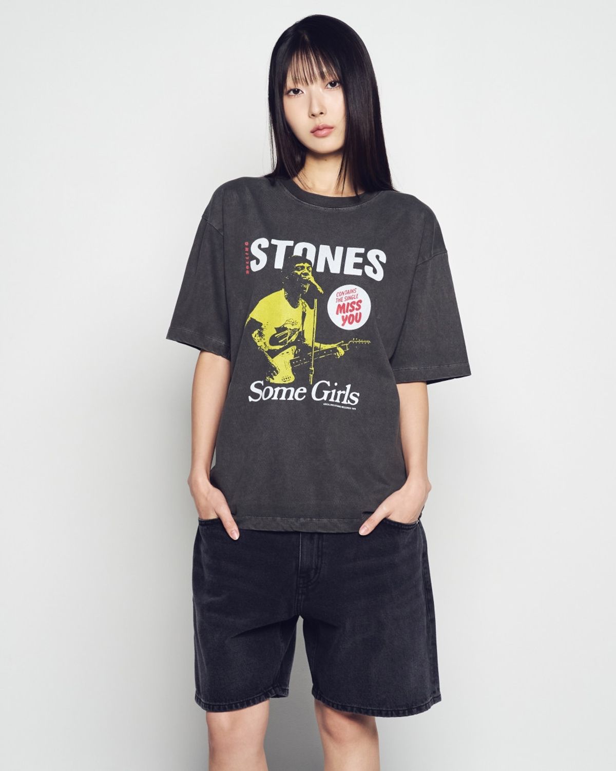 아크메드라비(ACME DE LA VIE) ROLLING STONES BAND LIVE PIGMENT SHORT SLEEVE T-SHIRT