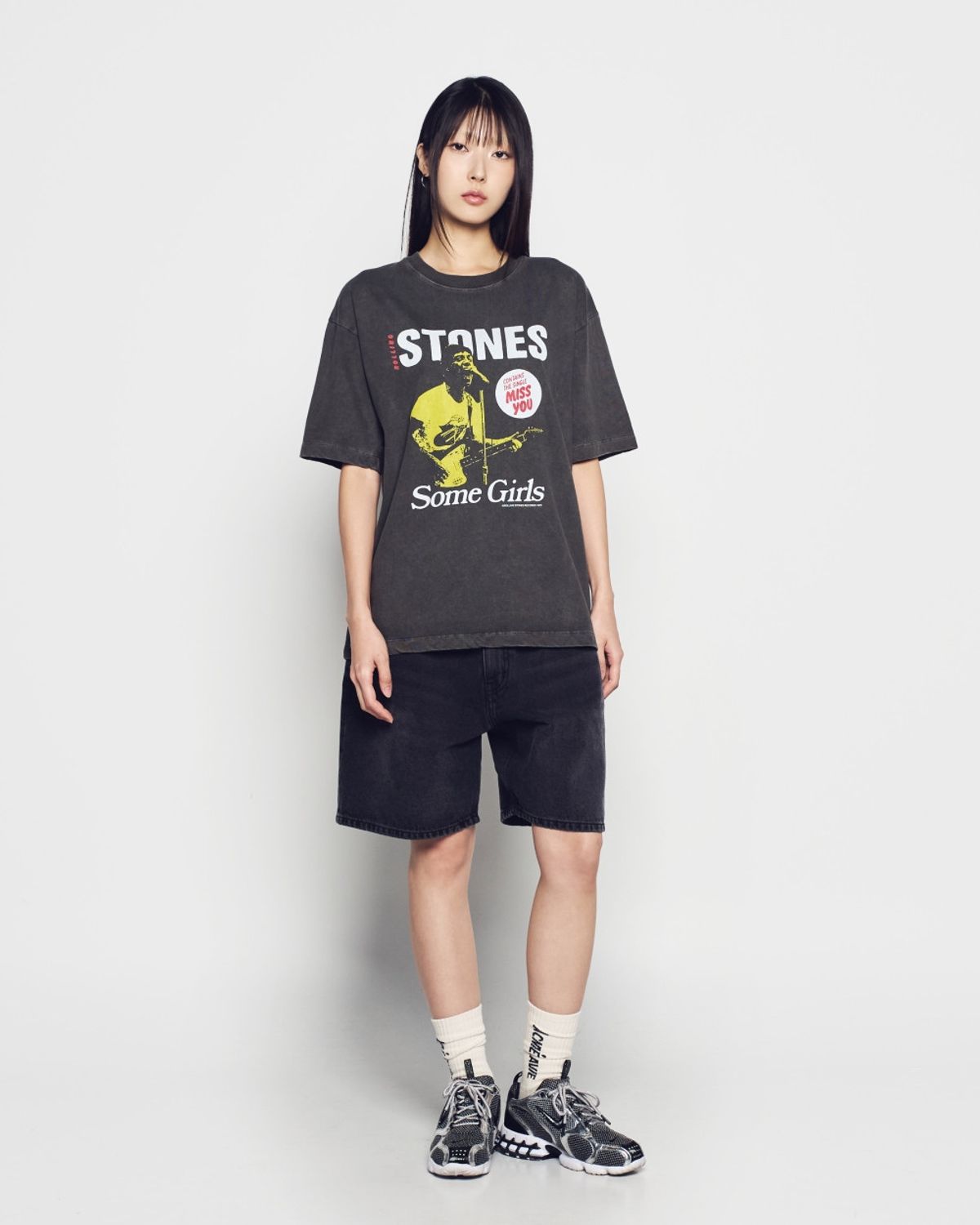 아크메드라비(ACME DE LA VIE) ROLLING STONES BAND LIVE PIGMENT SHORT SLEEVE T-SHIRT