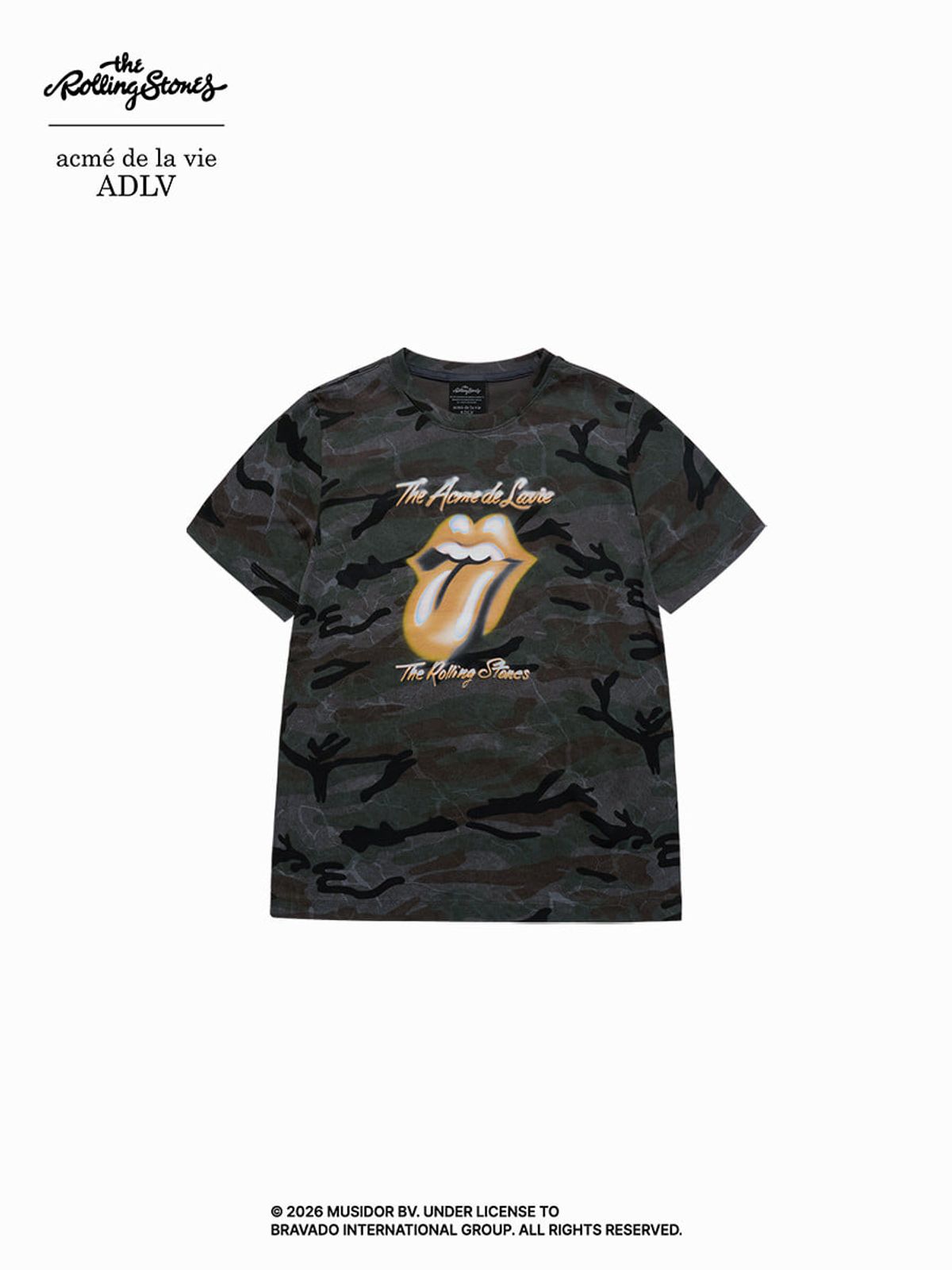 아크메드라비(ACME DE LA VIE) WOMAN ROLLING STONES CAMO BLUR SHORT SLEEVE T-SHIRT