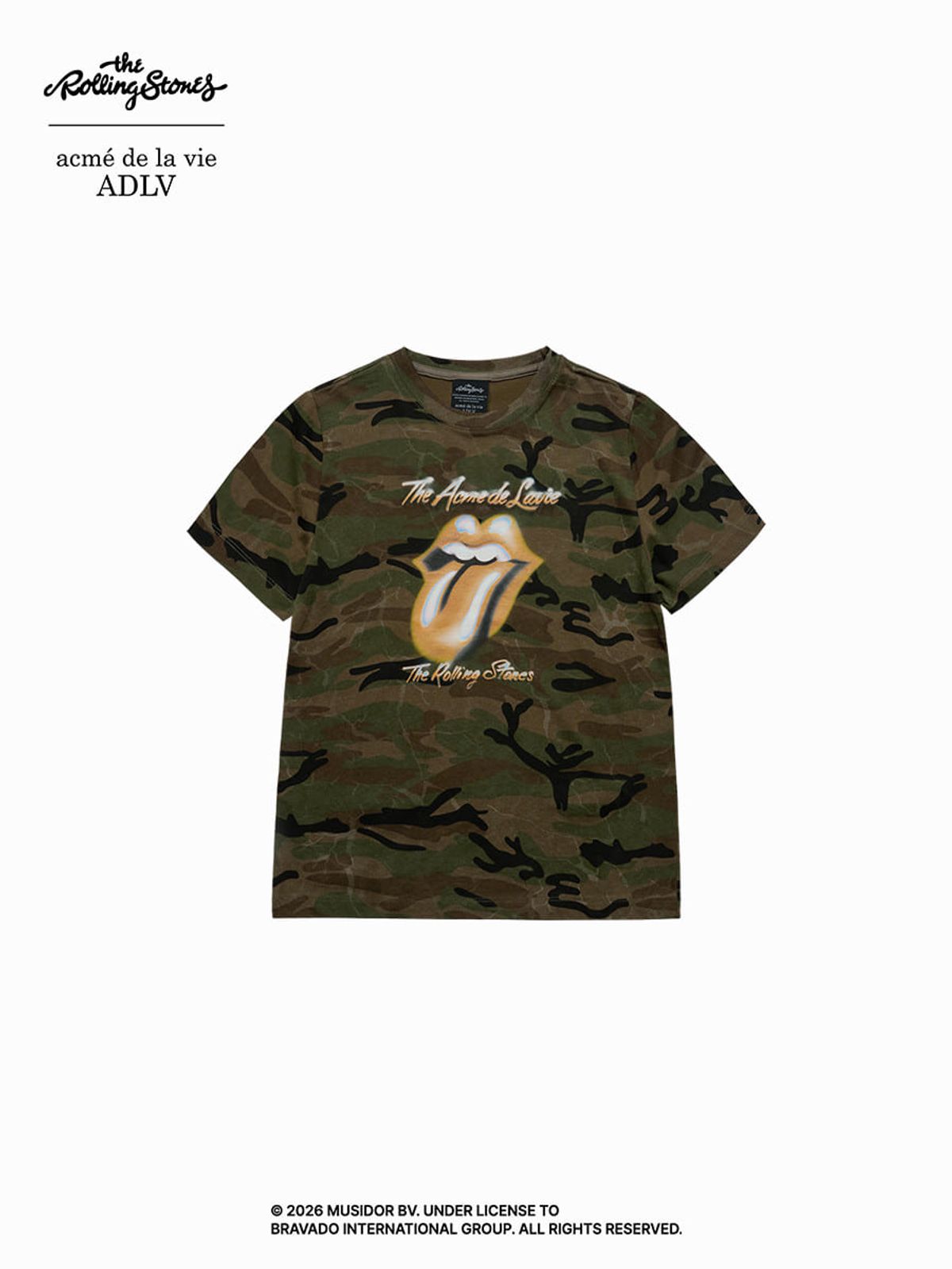 아크메드라비(ACME DE LA VIE) WOMAN ROLLING STONES CAMO BLUR SHORT SLEEVE T-SHIRT