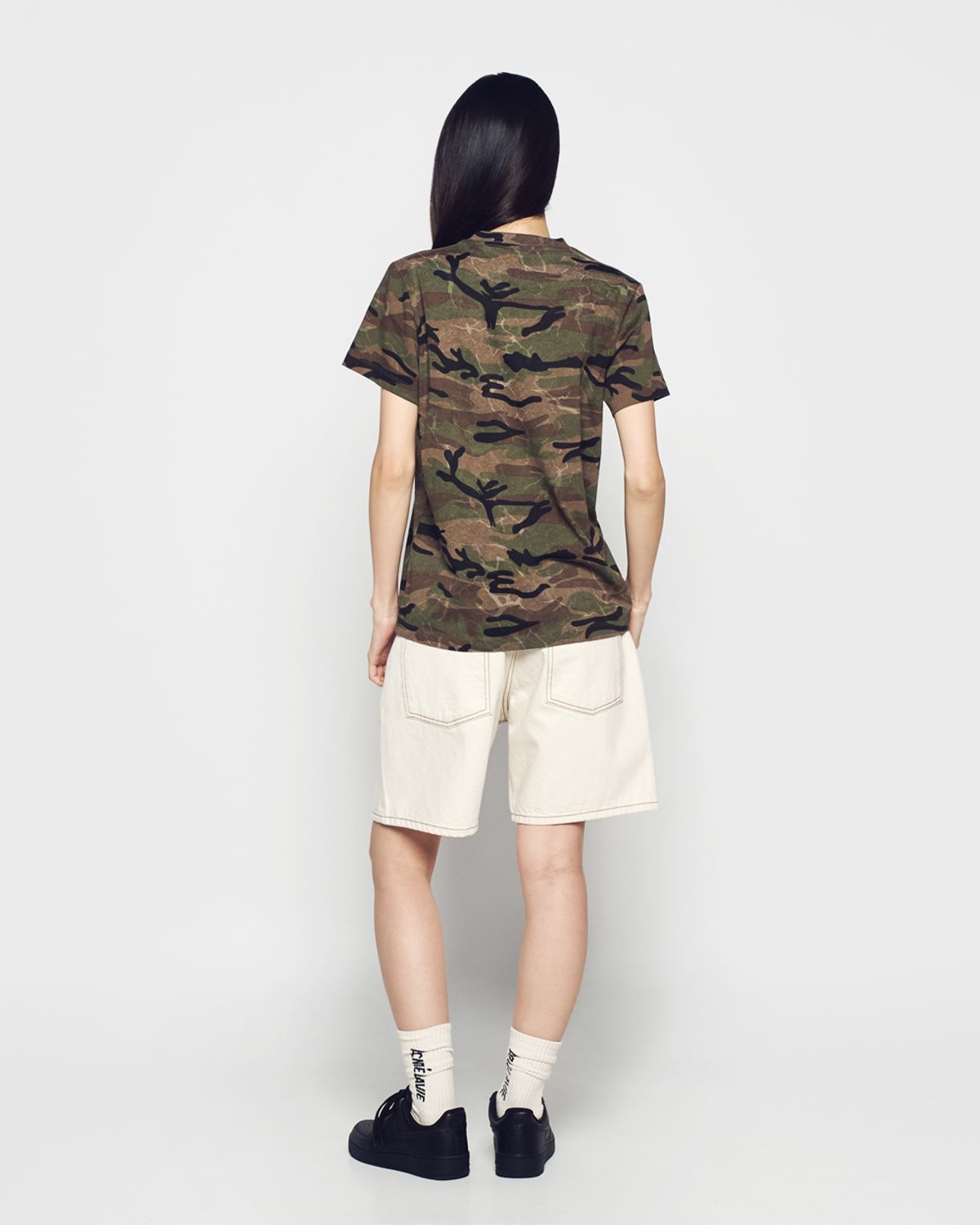 아크메드라비(ACME DE LA VIE) WOMAN ROLLING STONES CAMO BLUR SHORT SLEEVE T-SHIRT