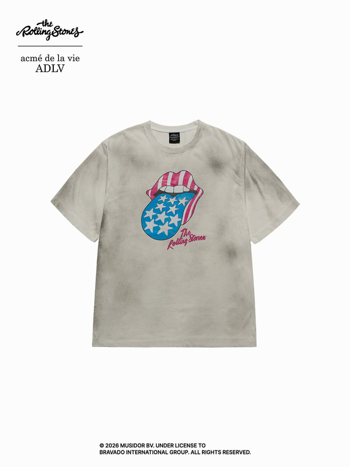 아크메드라비(ACME DE LA VIE) ROLLING STONES STAR SPRAY SHORT SLEEVE T-SHIRT