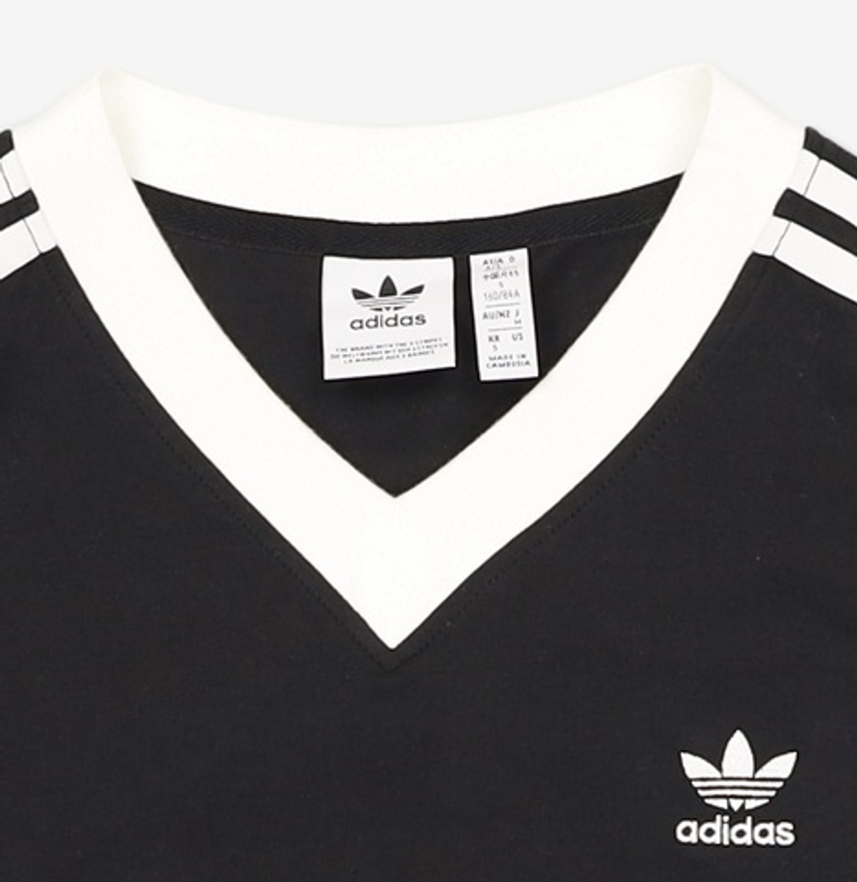 아디다스(ADIDAS) 브이넥 긴팔 셔츠 - 블랙 / IY7247 S