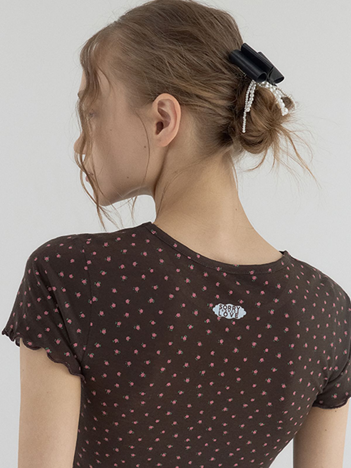 쏘리, 투 머치 러브(SORRY, TOO MUCH LOVE) Pearl Tassel Bow Barrette_Black