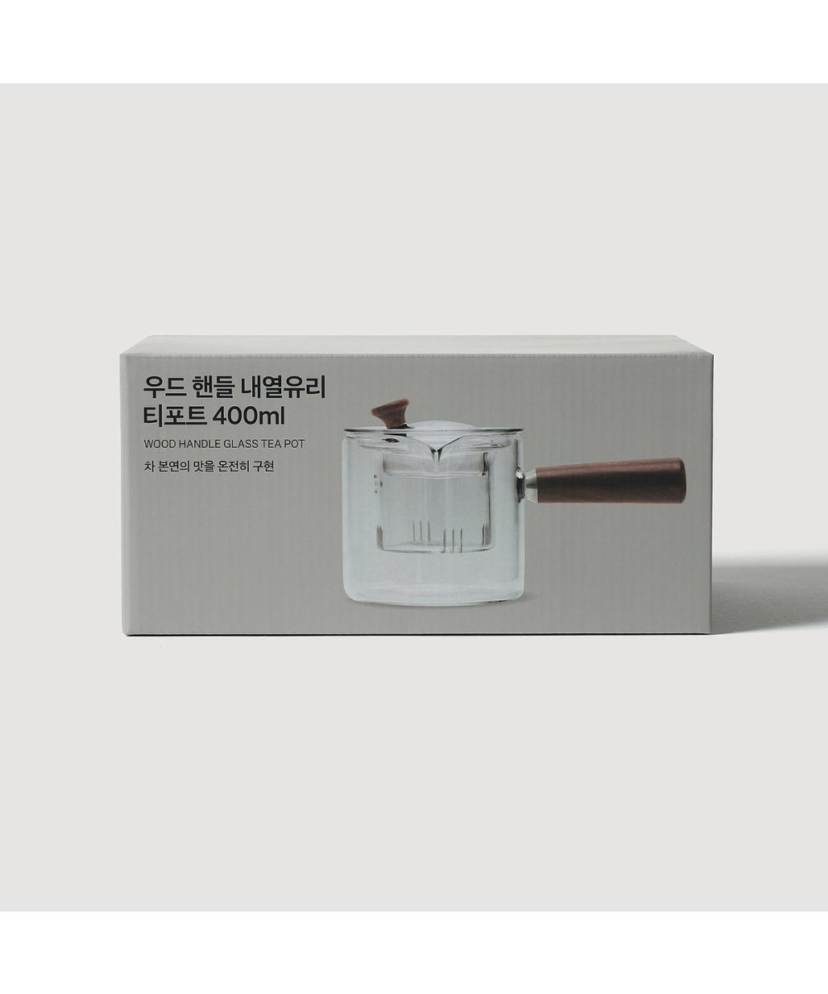 자주(JAJU) 우드핸들 내열유리 티포트 400ml