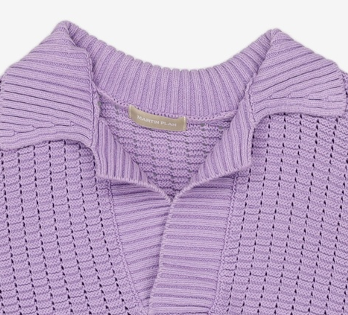 마틴플랜(MARTIN PLAN) Lilac Half Knit Shirts - PURPLE 105
