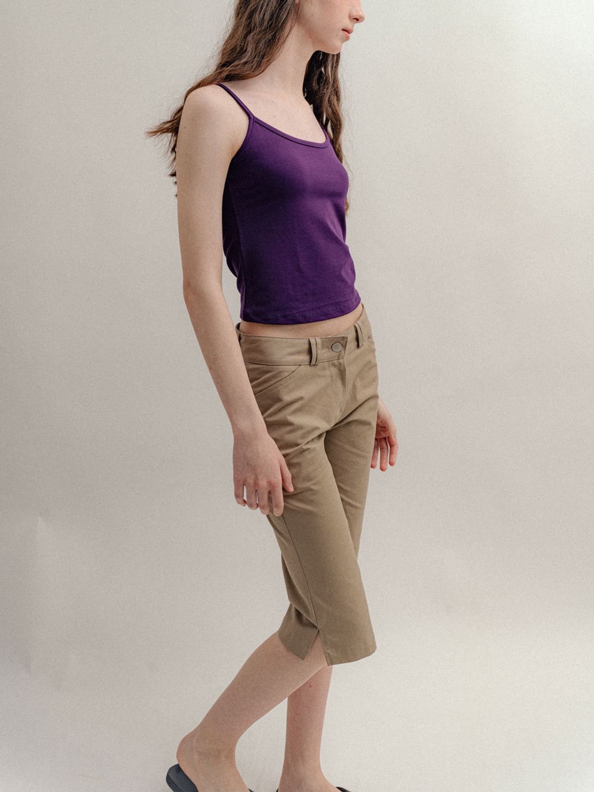 비수스(VISUS) Cotton Capri Pants_Beige